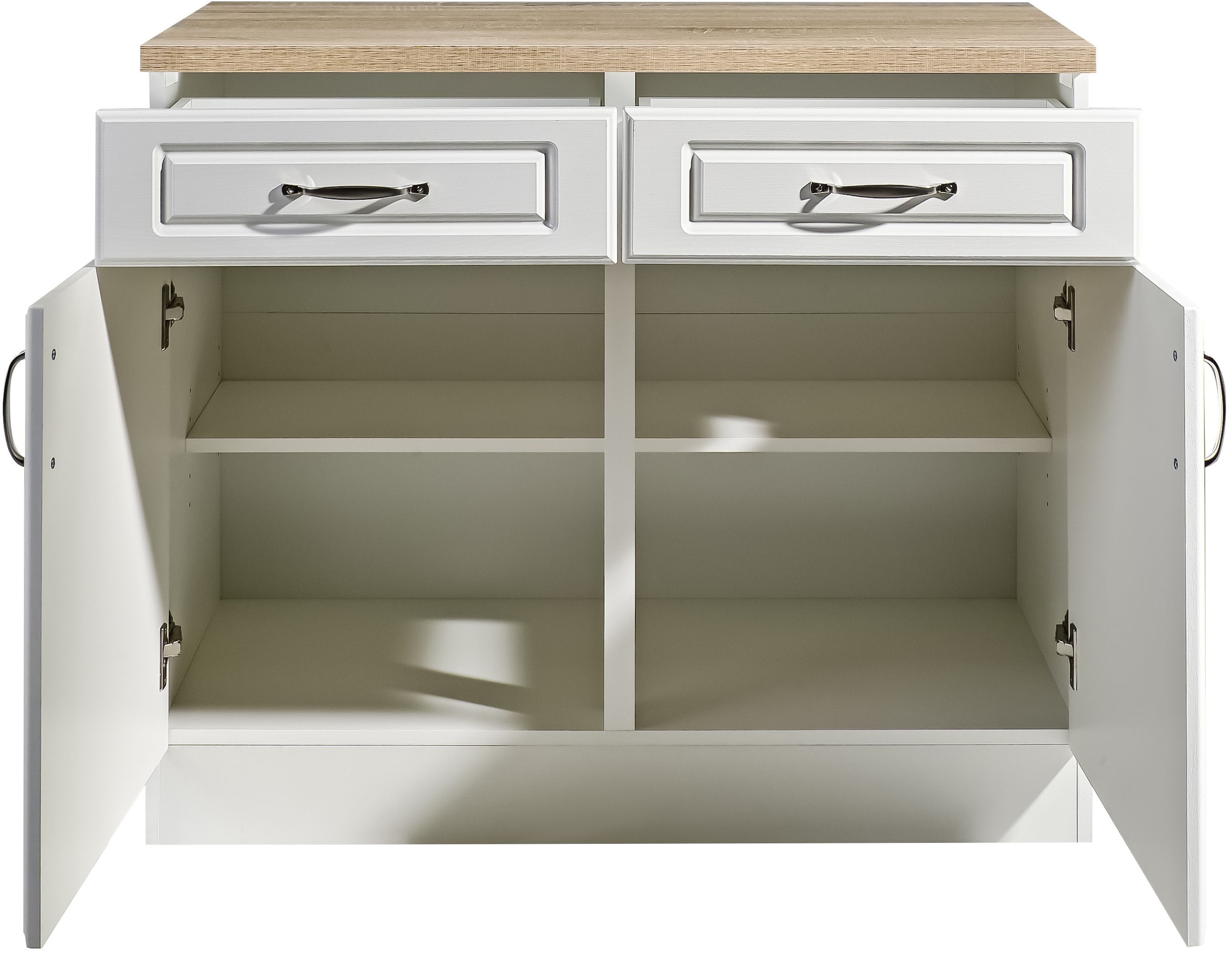 wiho Küchen Unterschrank »Linz«, 100 cm breit, in Landhaus-Optik