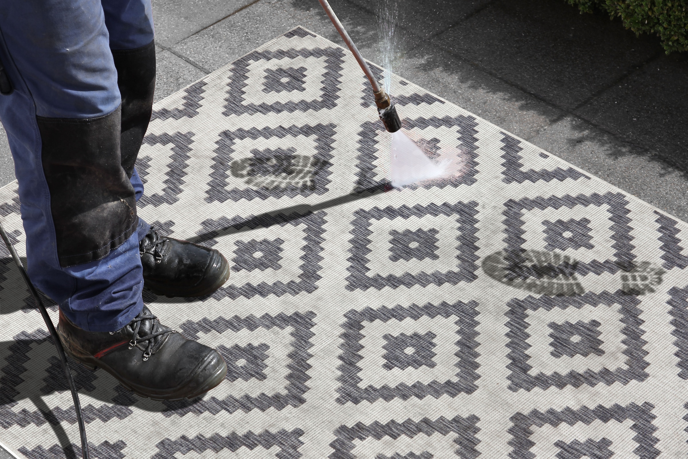 NORTHRUGS Teppich »Malta Wendeteppich«, rechteckig, 5 mm Höhe, In-& Outdoor, Wetterfest, Balkon, Terrasse, Raute, Läufer, Wohnzimmer