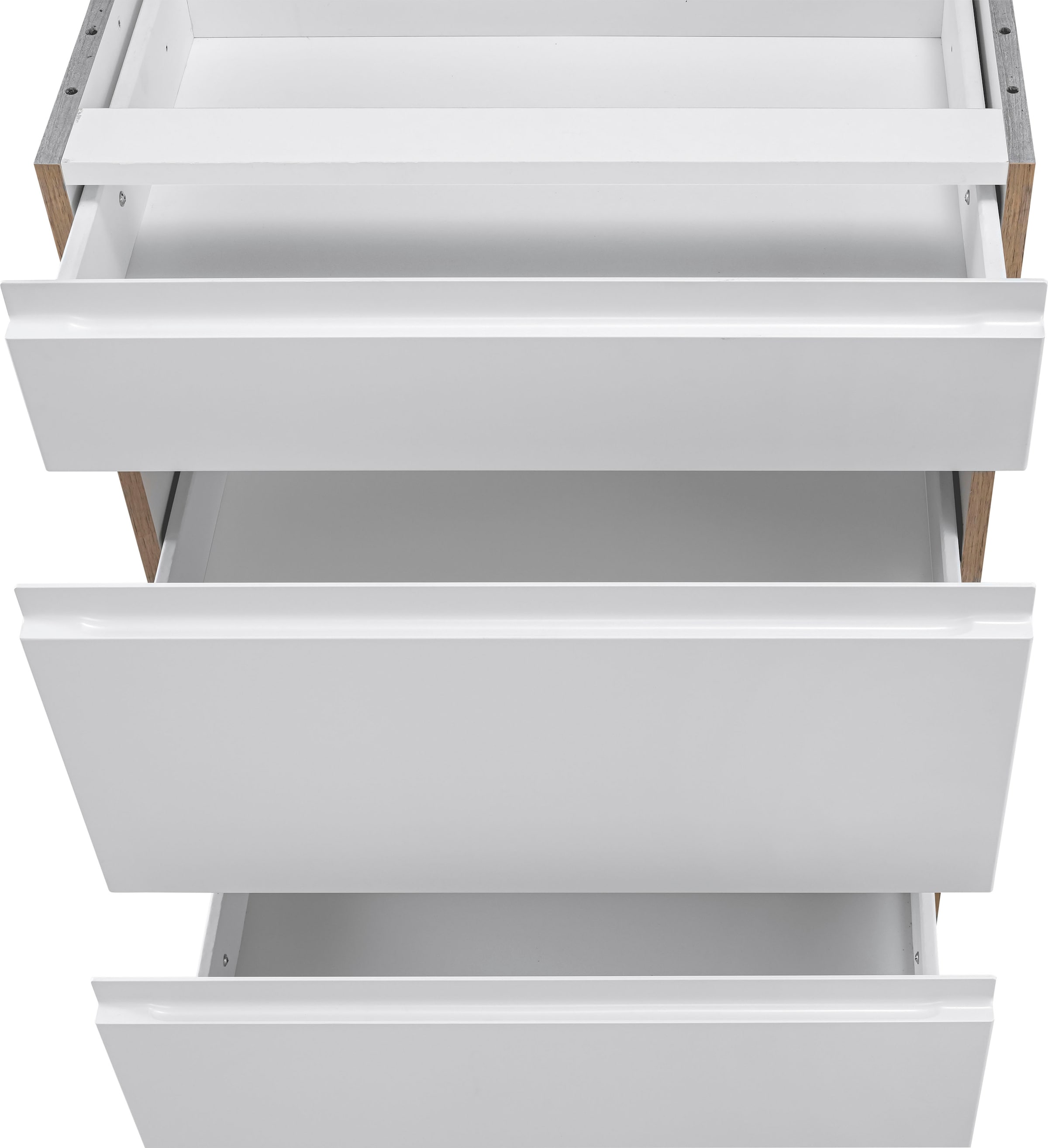 KOCHSTATION Unterschrank »KS-Bruneck« >>Bruneck<< 60 cm breit, für viel Stauraum, hochwertige MDF-Fronten