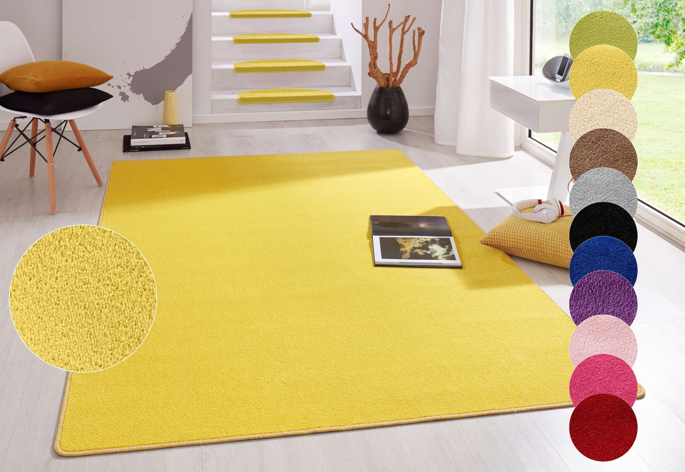 HANSE Home Teppich »Fancy«, rechteckig, 7 mm Höhe, Kurzflor, Läufer, uni, g günstig online kaufen