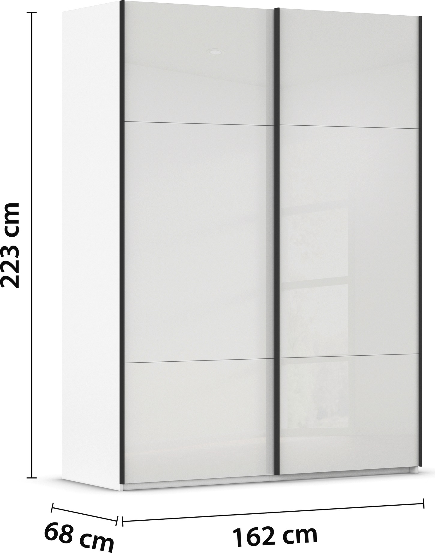 rauch Schwebetürenschrank »Kleiderschrank Schrank Garderobe Schlafzimmerschrank CONTIDO«, (in 3 verschiedenen Ausstattungen BASIC/CLASSIC/PREMIUM), aus hochwertigem Material in 6 Breiten 2 Griff-Farben MADE IN GERMANY