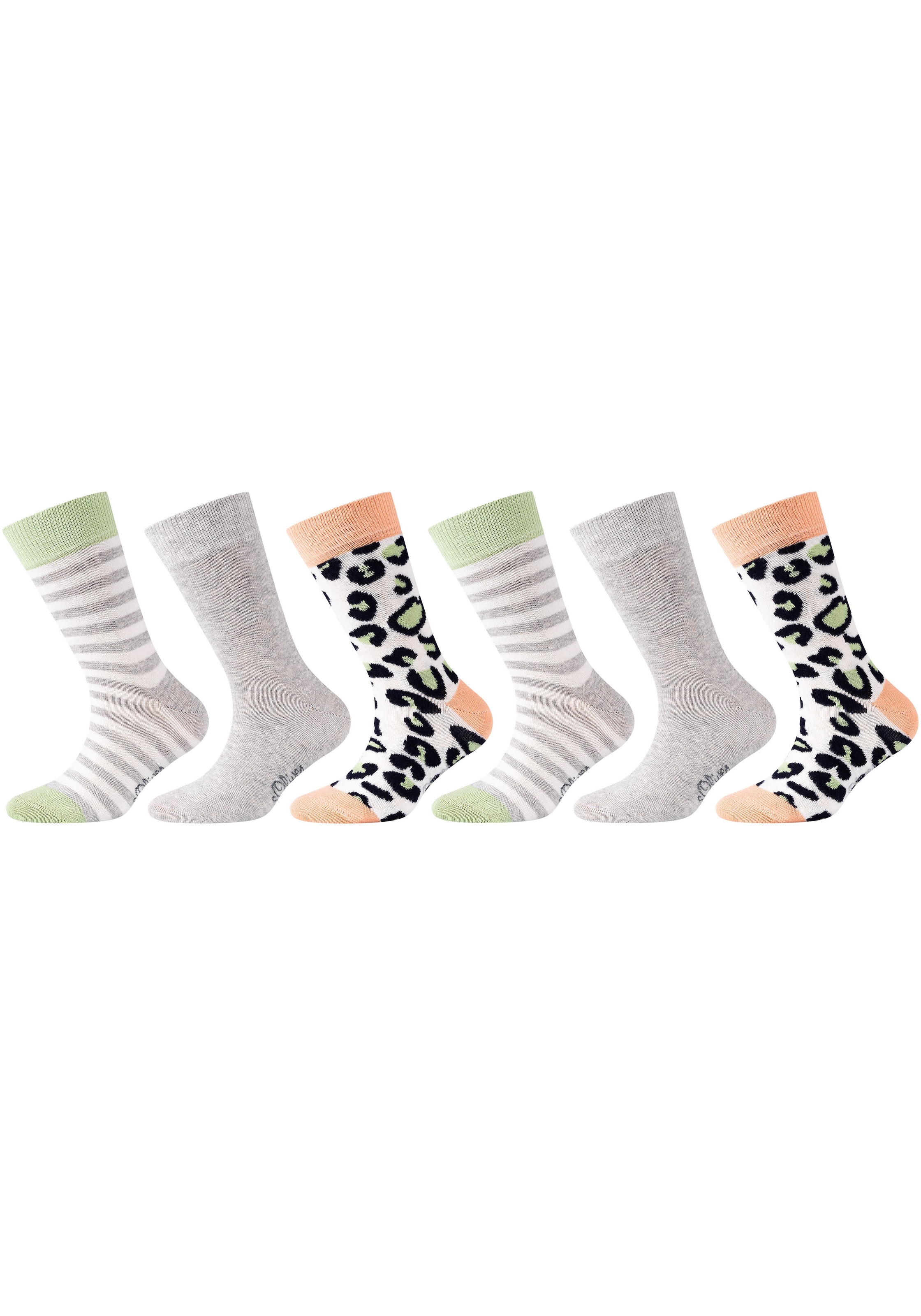 s.Oliver Langsocken »originals«, (6 Paar), mit ausgefallenen Mustern