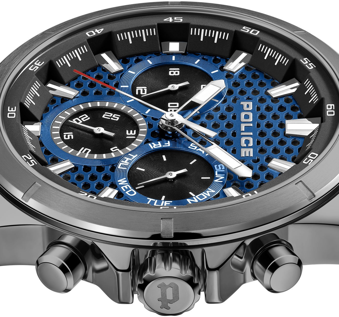 Police Multifunktionsuhr »MALAWI«, Quarzuhr, Armbanduhr, Herrenuhr, Made in Germany, Edelstahlarmband