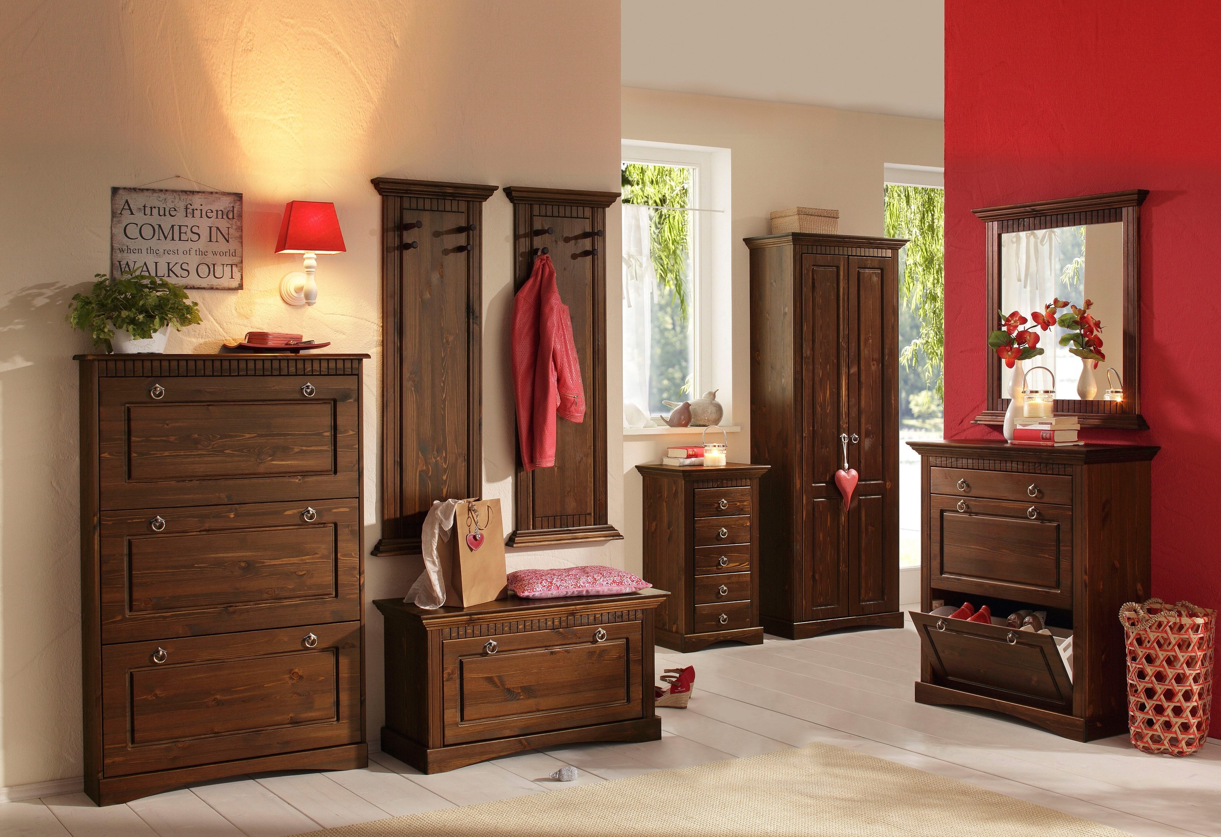 Home affaire Kommode »Rustic«, Breite 48cm, aus massiver Kiefer, FSC®-zerti günstig online kaufen