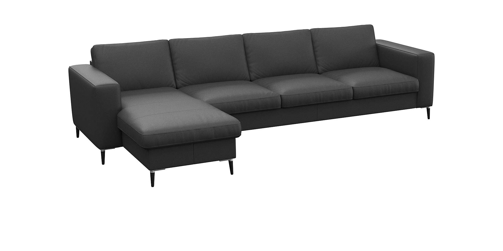 FLEXLUX Ecksofa »Fiore, L-Form«, breite Armlehnen, Kaltschaum, Füße Alu+sch günstig online kaufen
