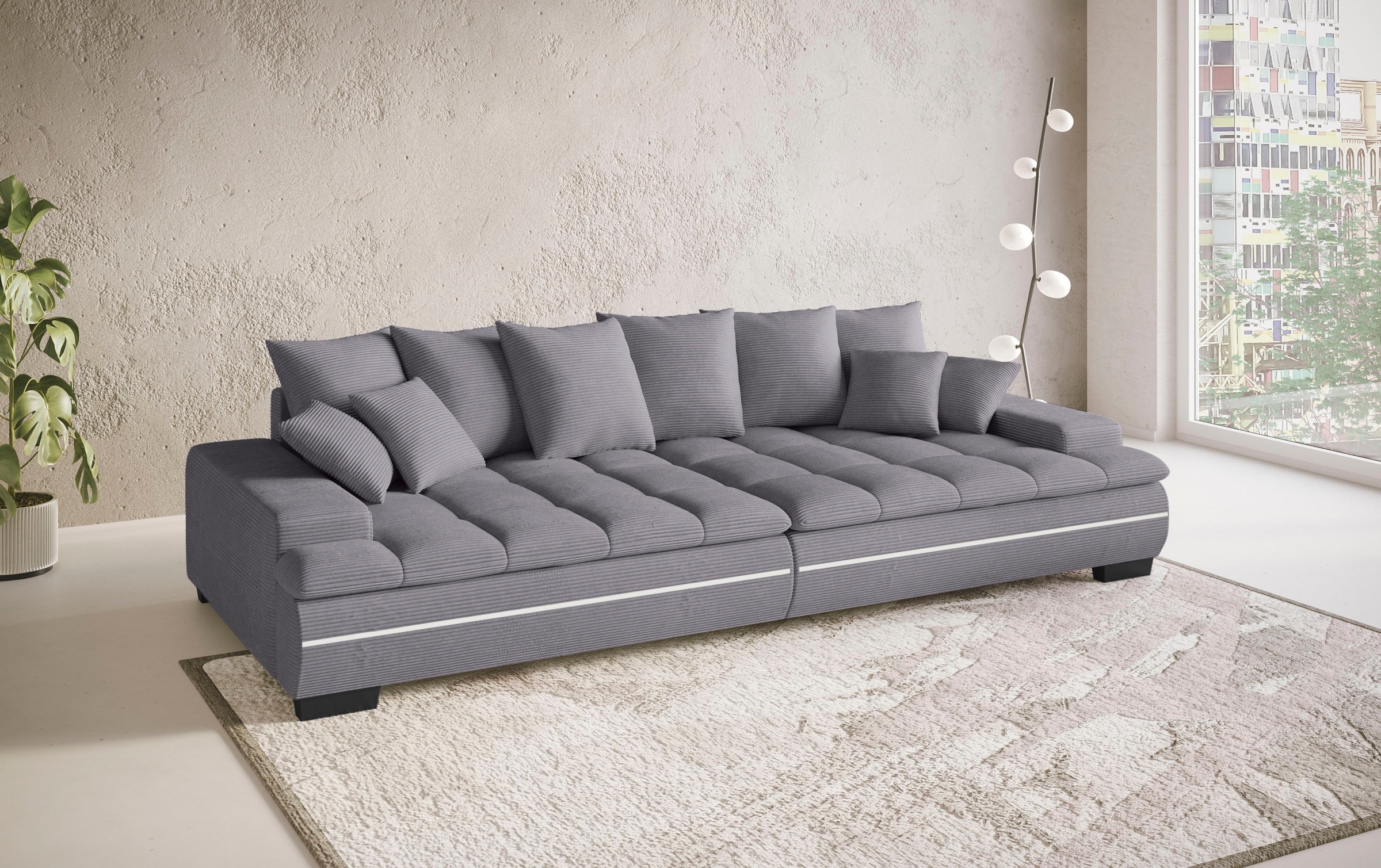 Mr. Couch Big-Sofa »Haiti II«, RGB-LED Beleuchtung, Kaltschaumpolsterung, bis 140 kg belastbar