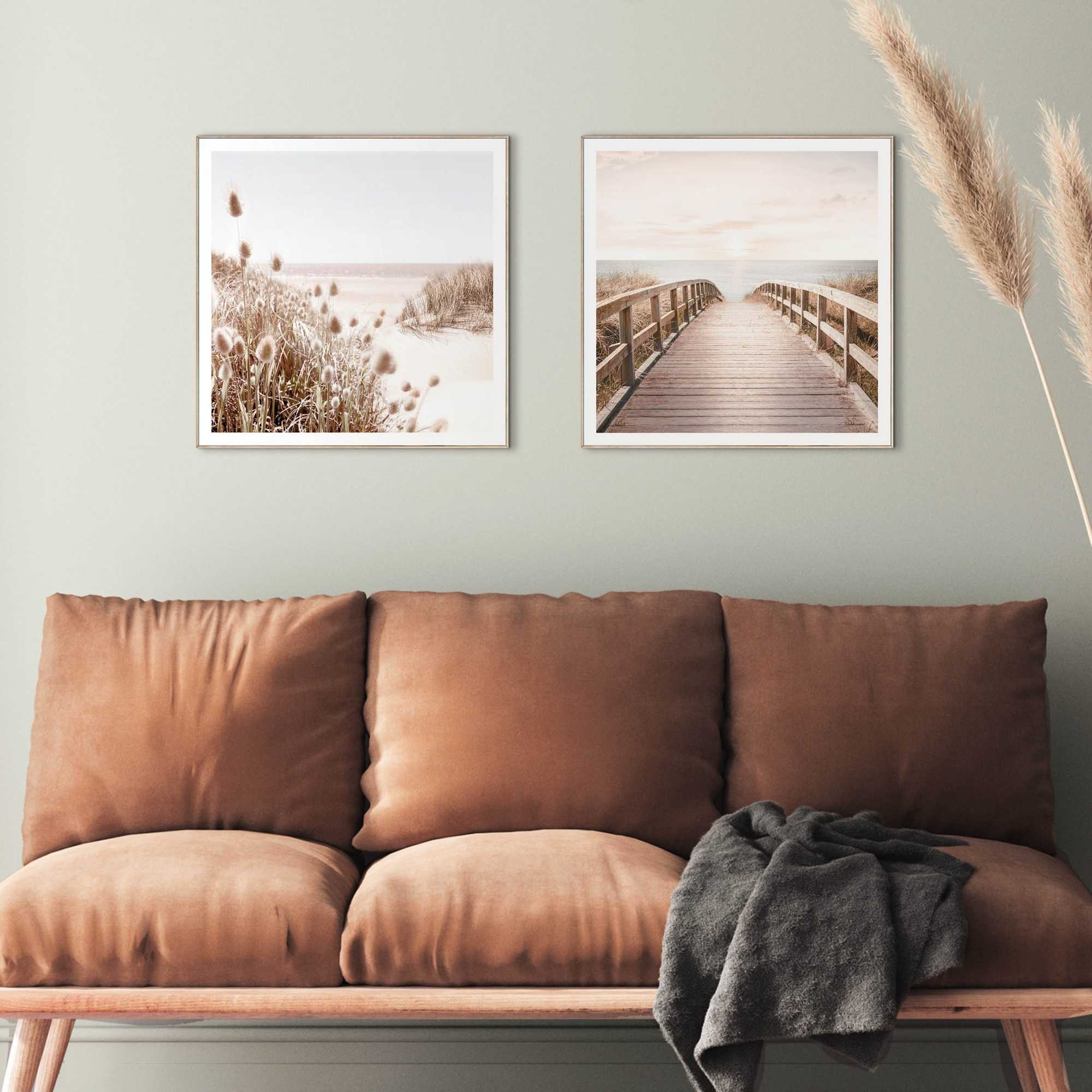 Reinders! Poster »Strand«, Wohnzimmer - Gras - Meer - Sommer - Beige - MDF günstig online kaufen