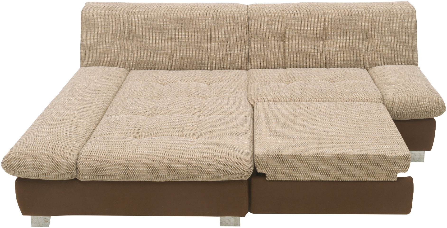 DOMO collection Ecksofa »100031 kompakte Stellmaße, komfortabel und bequem, L-Form«, wahlweise mit Bettfunktion und Armteilverstellung. Breite 234cm