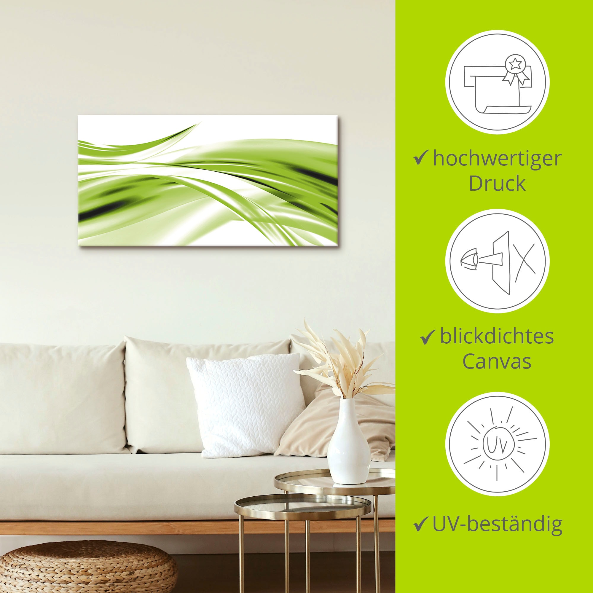 Artland Wandbild »Schöne Welle - Abstrakt«, Gegenstandslos, (1 St.), als Alubild, Outdoorbild, Leinwandbild, Poster in verschied. Größen