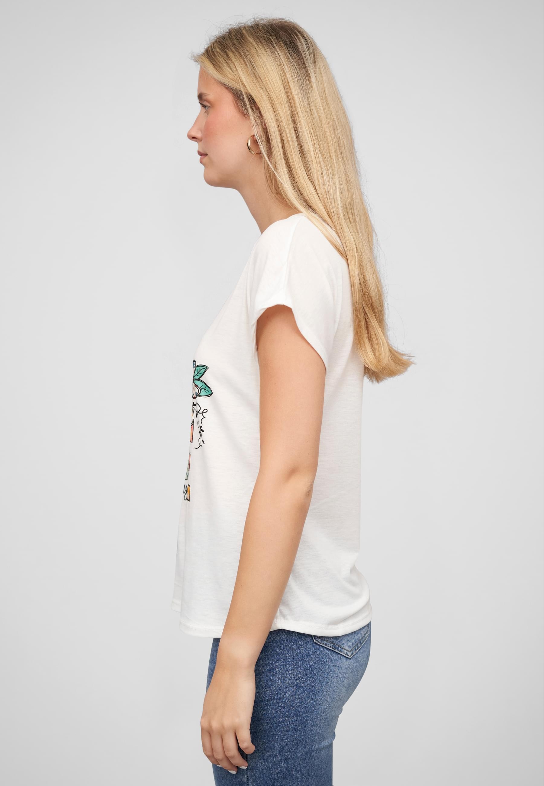 CLOUD 5IVE T-Shirt »CLOUD 5IVE Viskose T-Shirt mit Traumfänger-Blumen Print« 1 Stk.
