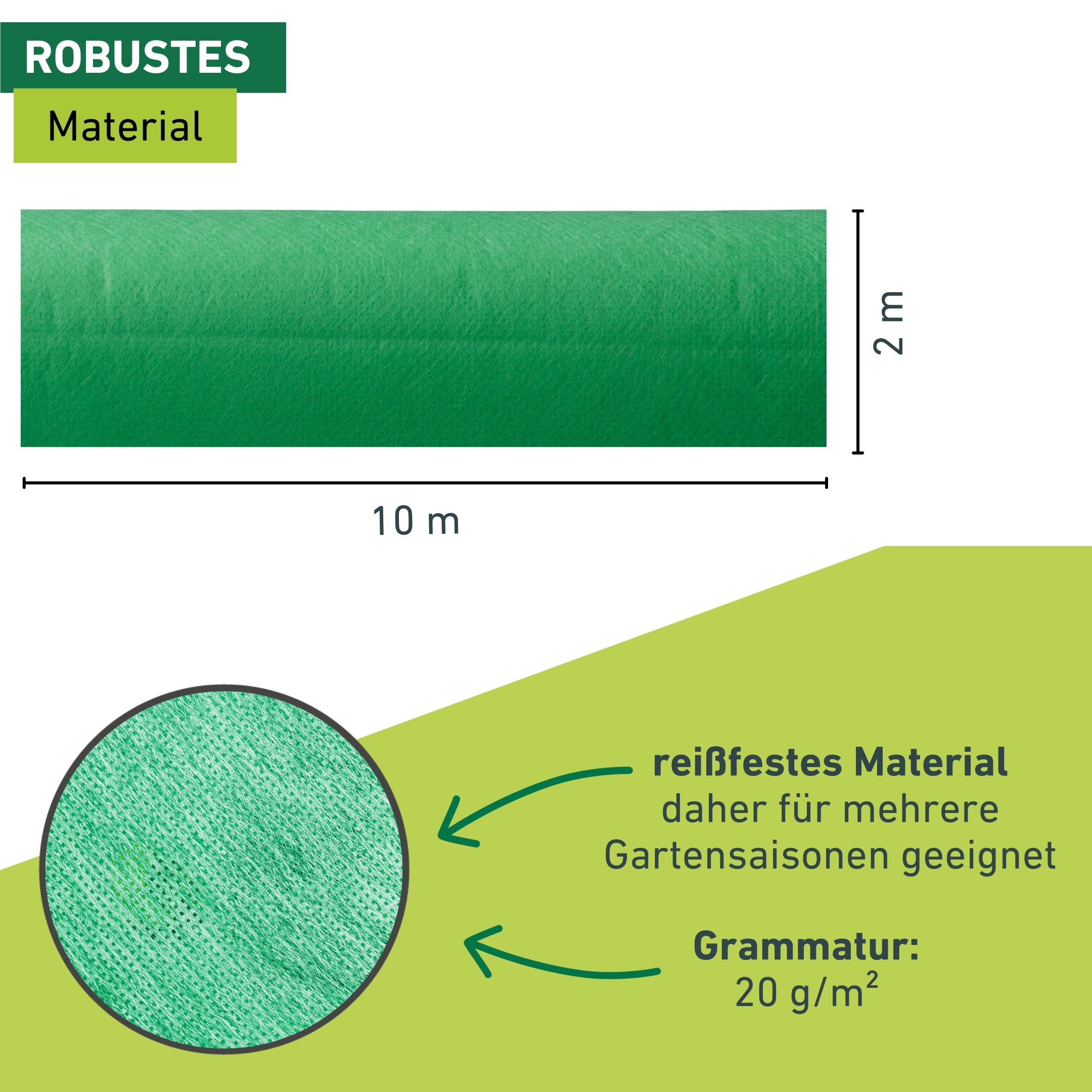 Windhager Gartenvlies »Supergrow für optimales Wachstum von Jungpflanzen im Frühbeet« 1 Stk. tlg. Garten Abdeckvlies erhältlich in 10 x 1,5 m oder 10 x 2 m, 20 g/m²