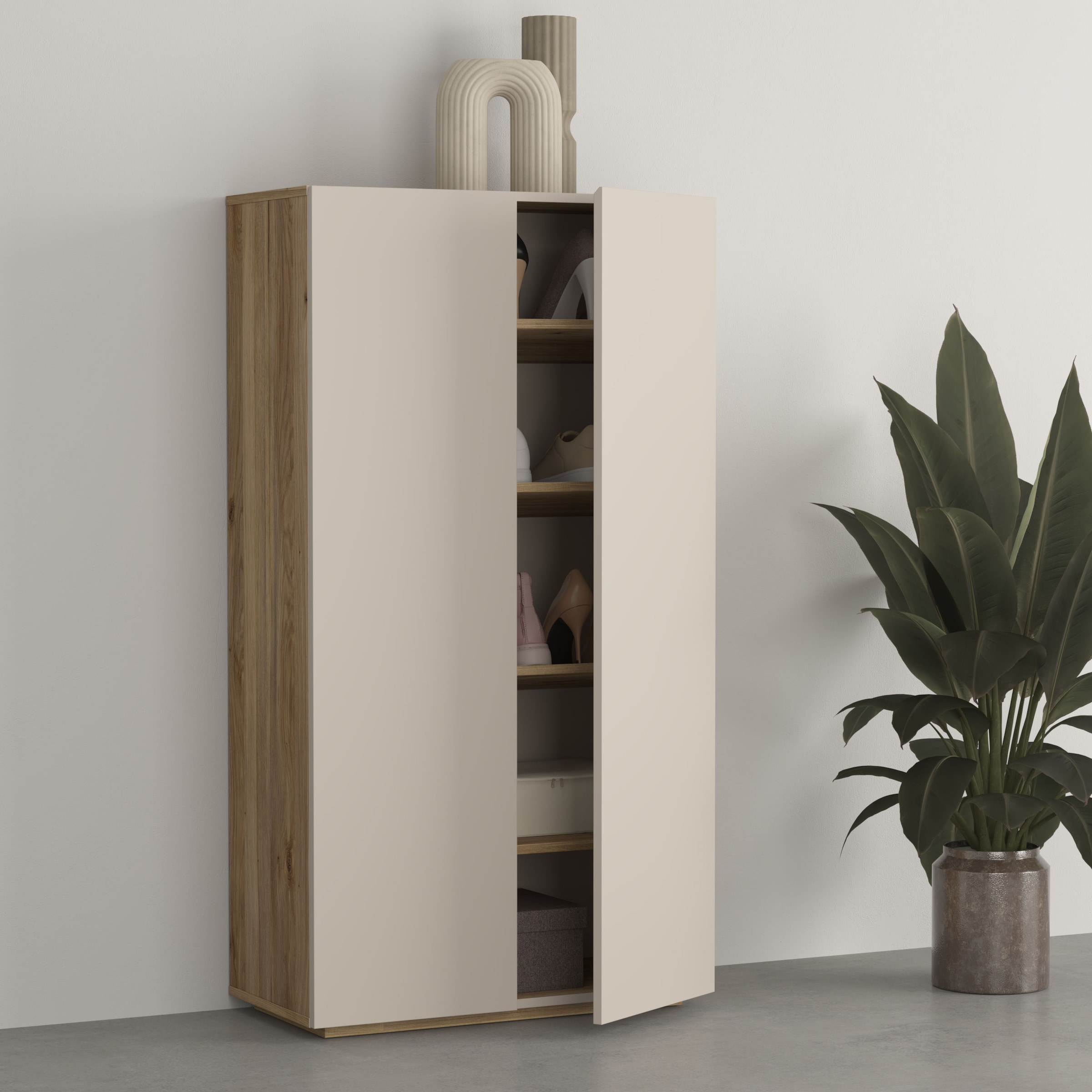 INOSIGN Schuhschrank »Criss moderner Griffloser Stauschrank, Allzweckschrank, Schuhkommode« Mehrzweckschrank, Breite 70 cm, inclusive 4 verstellbare Einlegeböden