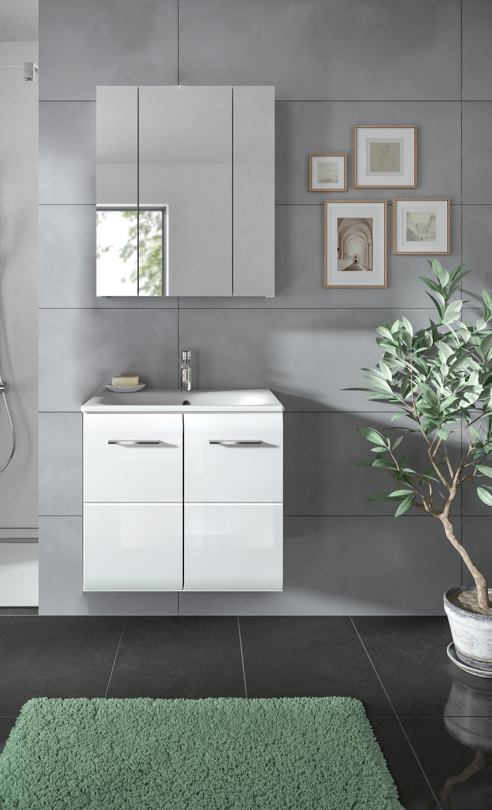 INOSIGN Badezimmer-Set Set, 3 Stk. tlg. Florenz, Badkombination 3-tlg., Wei günstig online kaufen