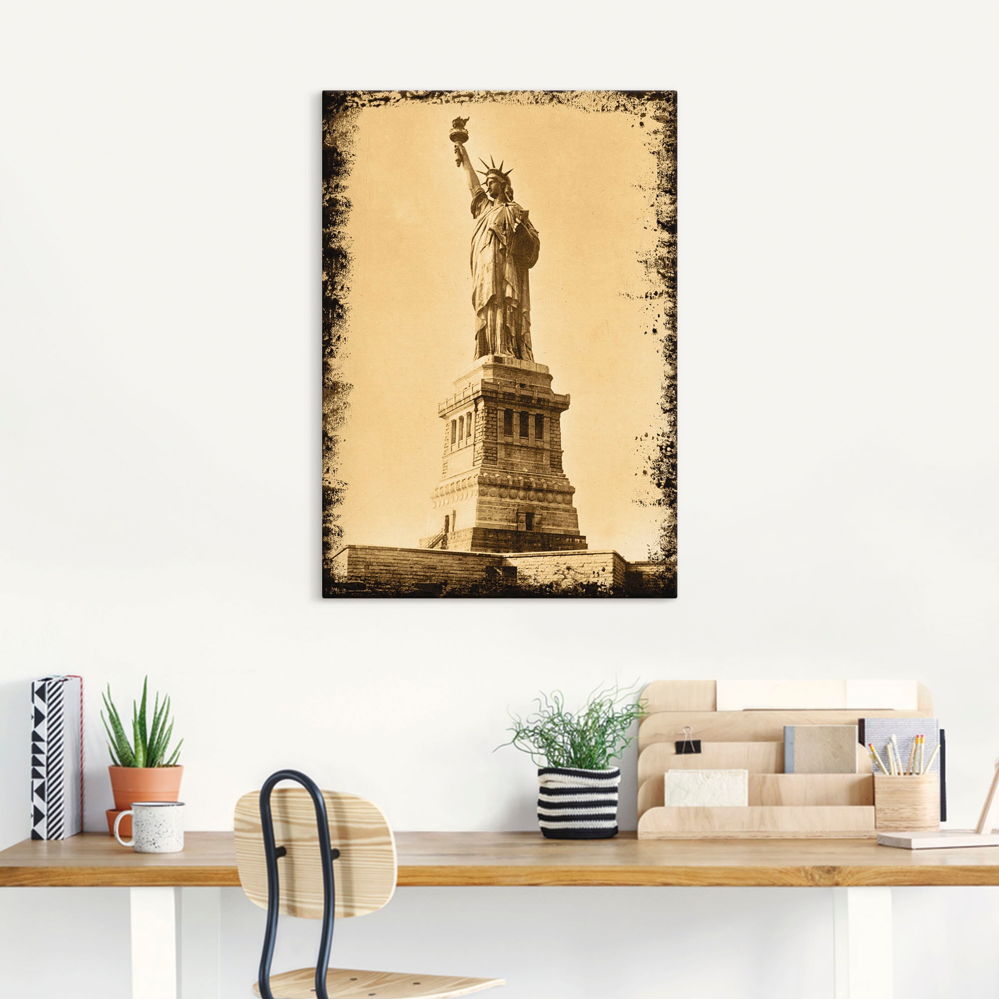 Artland Wandbild »Freiheitsstatue - N.Y. City«, Gebäude, (1 St.), als Leinwandbild, Wandaufkleber oder Poster in versch. Größen