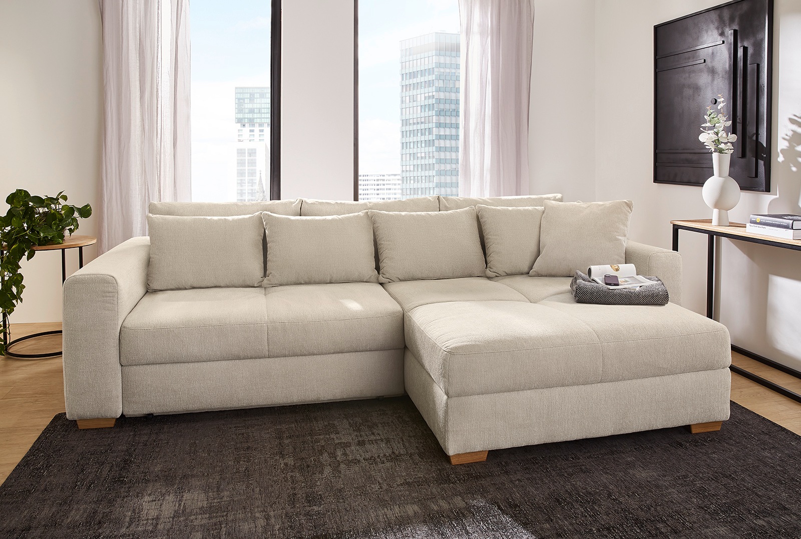 Jockenhöfer Gruppe Ecksofa »Kampen L-Form, B: 288 cm« mit Bettfunktion, Bet günstig online kaufen