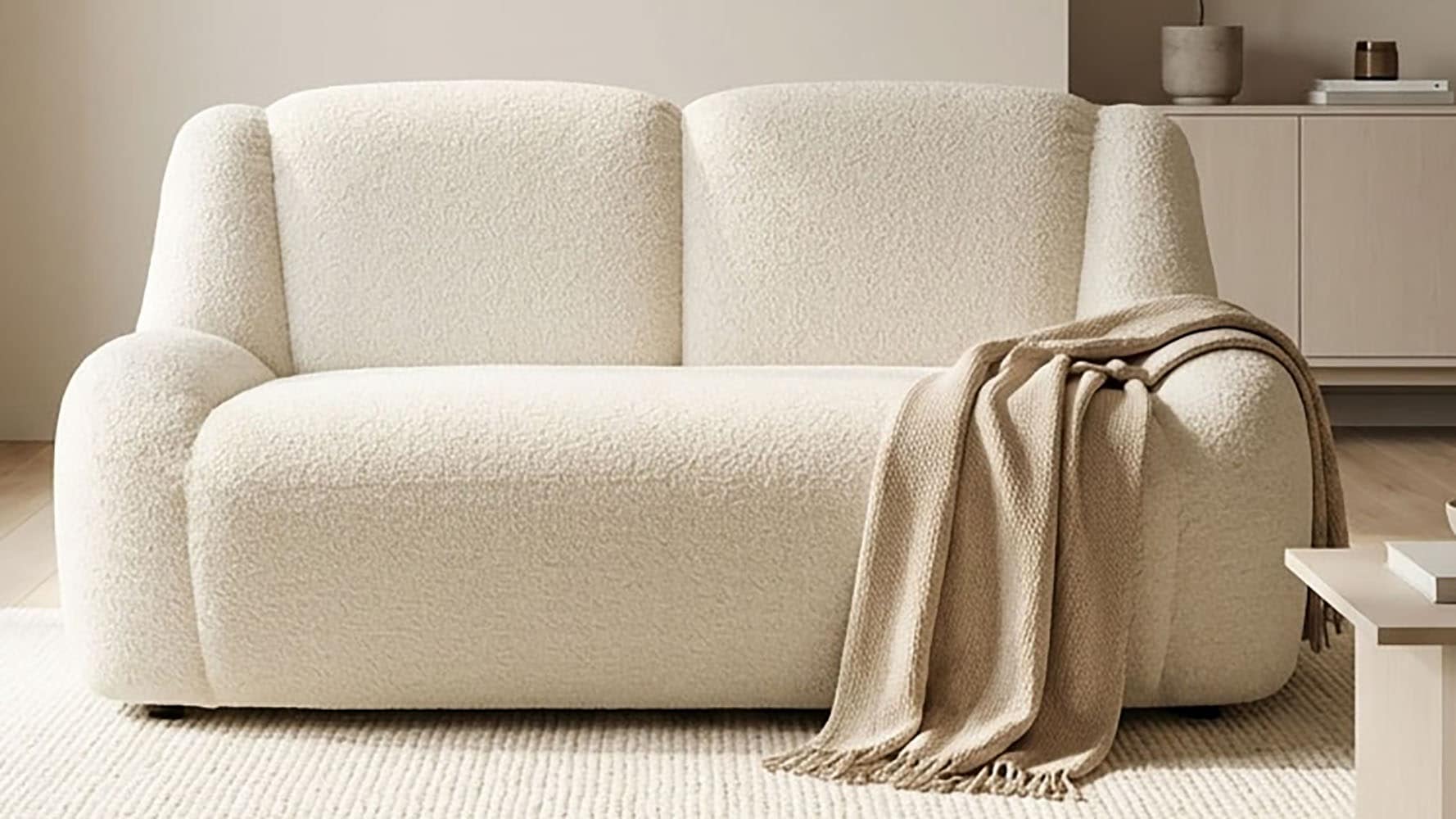 DOMO collection Polstergarnitur »Ryos, Sessel und 2-Sitzer, organische Form« Set, 2 tlg. skulpturale Opik, cozy chic