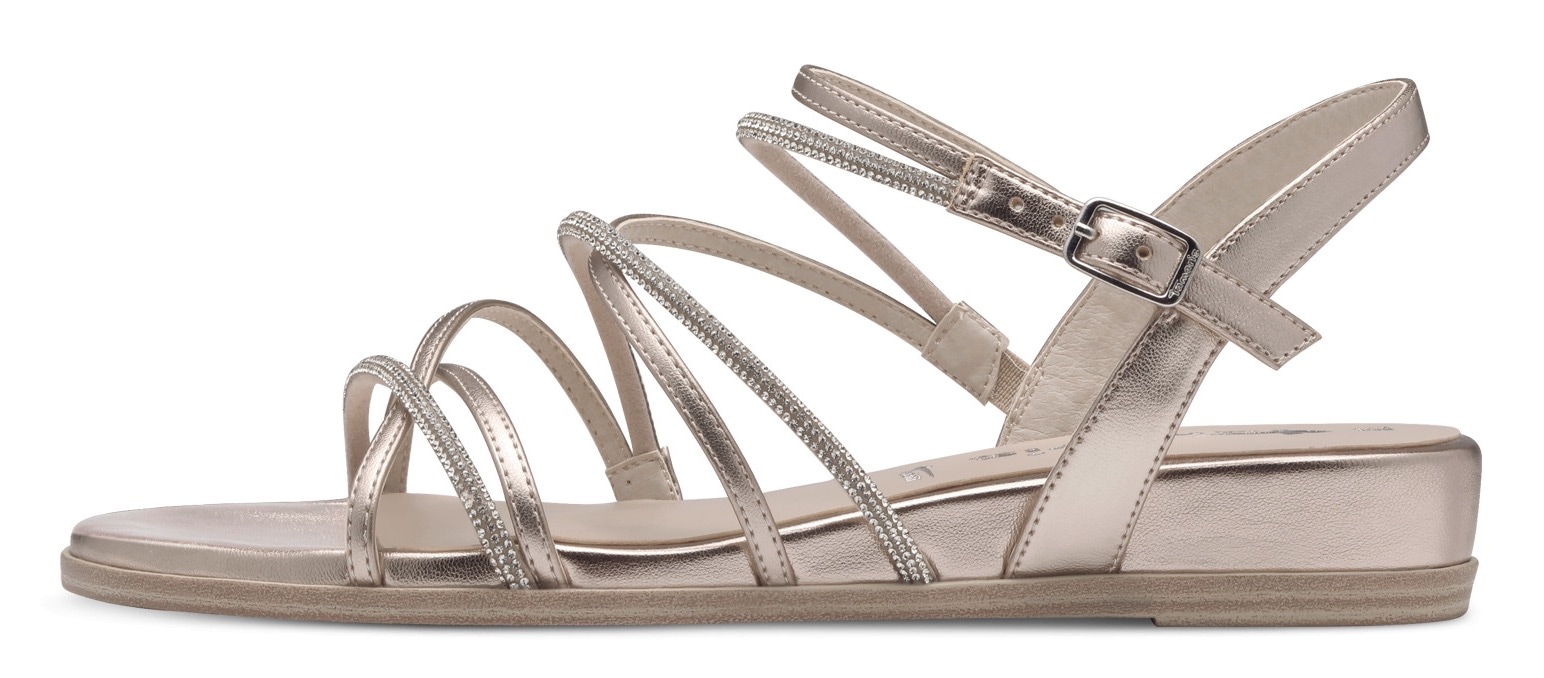 Tamaris Keilsandalette  , Riemchensandale, Sommerschuh mit glitzernden Strasssteinchen