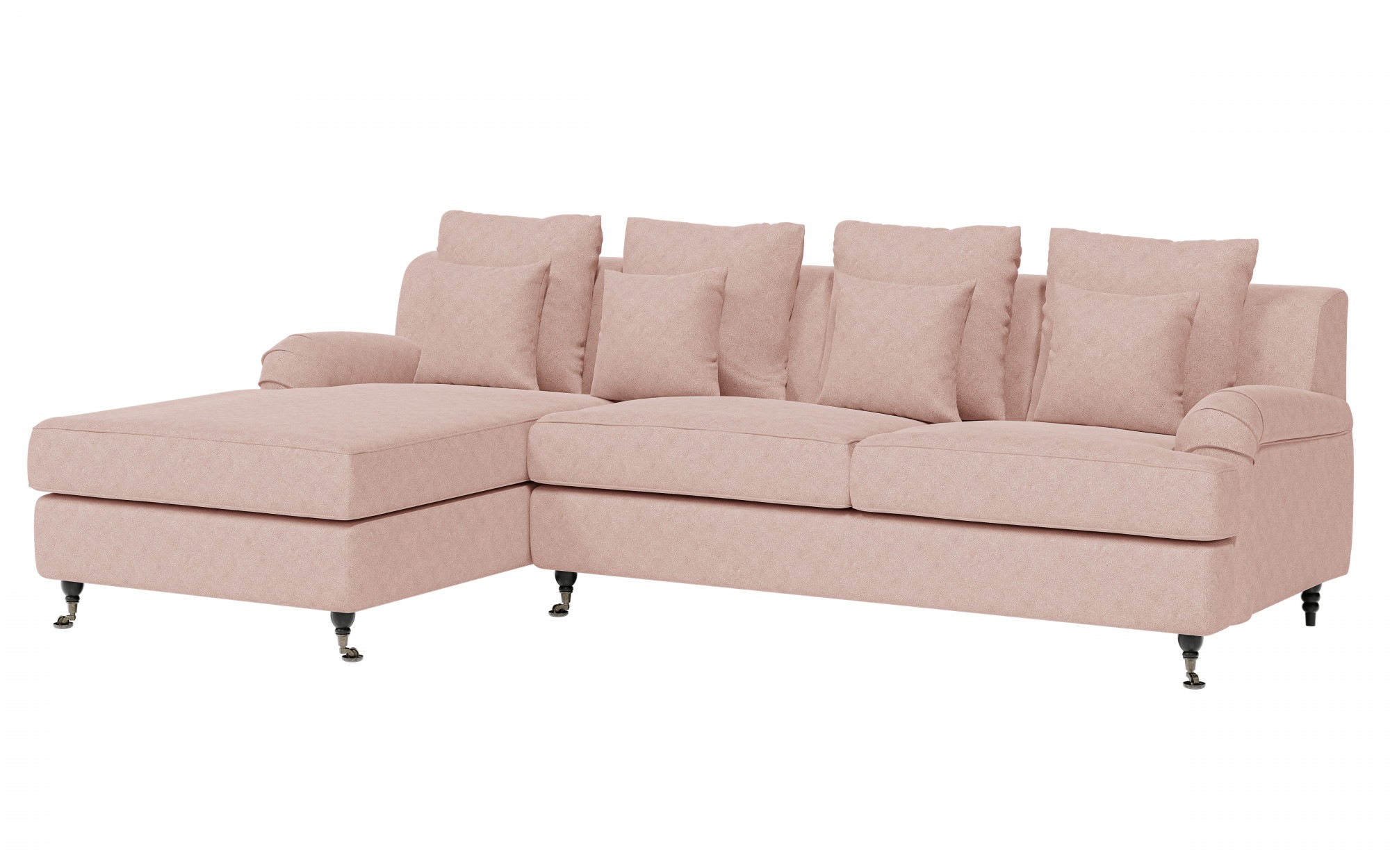 Guido Maria Kretschmer Home&Living Ecksofa »NORIN L-Form«, zwei Fußarten: vorne - Rollen, hinten - Holzfüße
