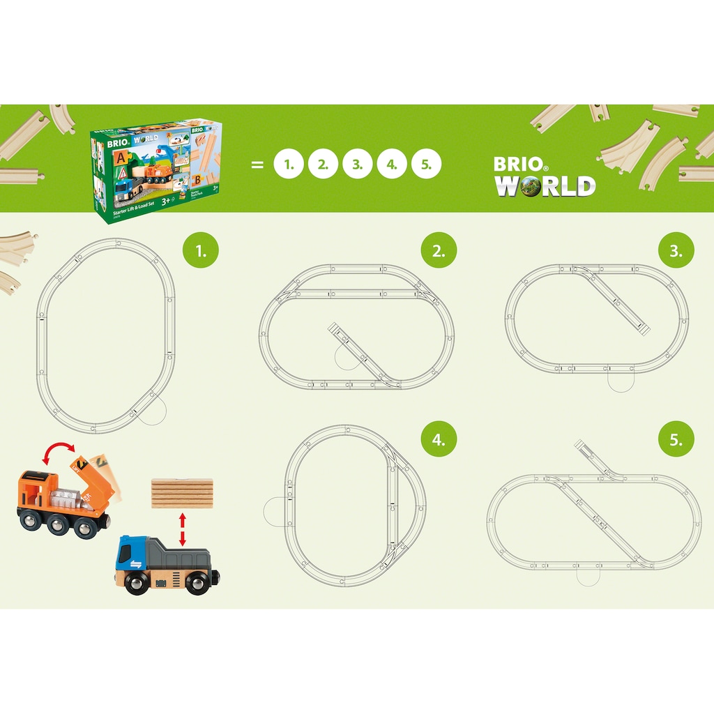 BRIO® Spielzeug-Eisenbahn »BRIO® WORLD, Starterset Güterzug mit Kran«, (Set)