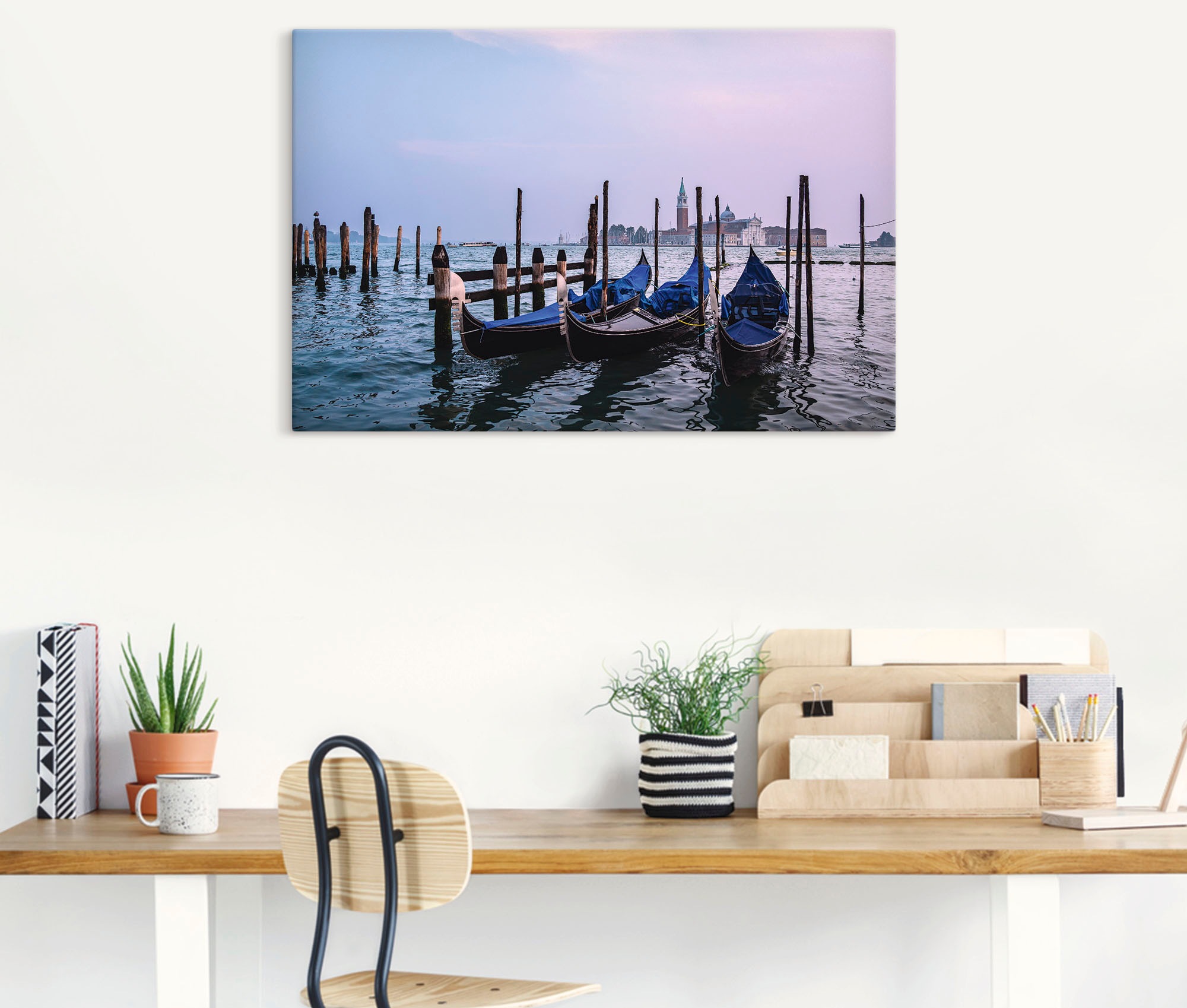 Artland Wandbild »Blick auf die Insel San Giorgio Maggiore«, Bilder von Booten & Schiffen (1 Stück), in vielen Größen & Produktarten - Alubild / Outdoorbild, Leinwandbild, Poster, Wandaufkleber / Wandtattoo auch für Badezimmer geeignet