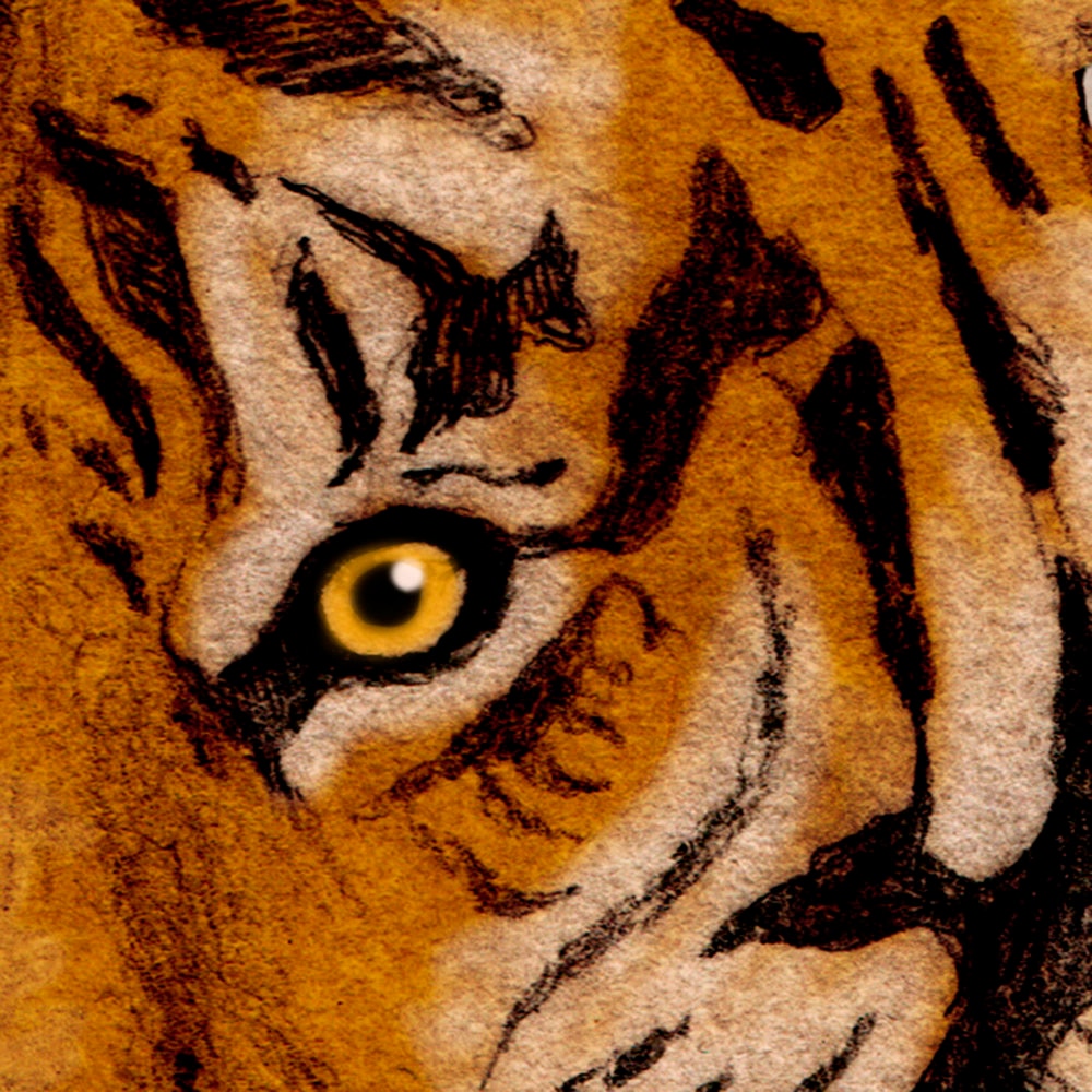 Komar Fototapete »Digitaldruck Vlies - Tiger Jungle - Größe 400 x 250 cm«, bedruckt, Wohnzimmer, Schlafzimmer