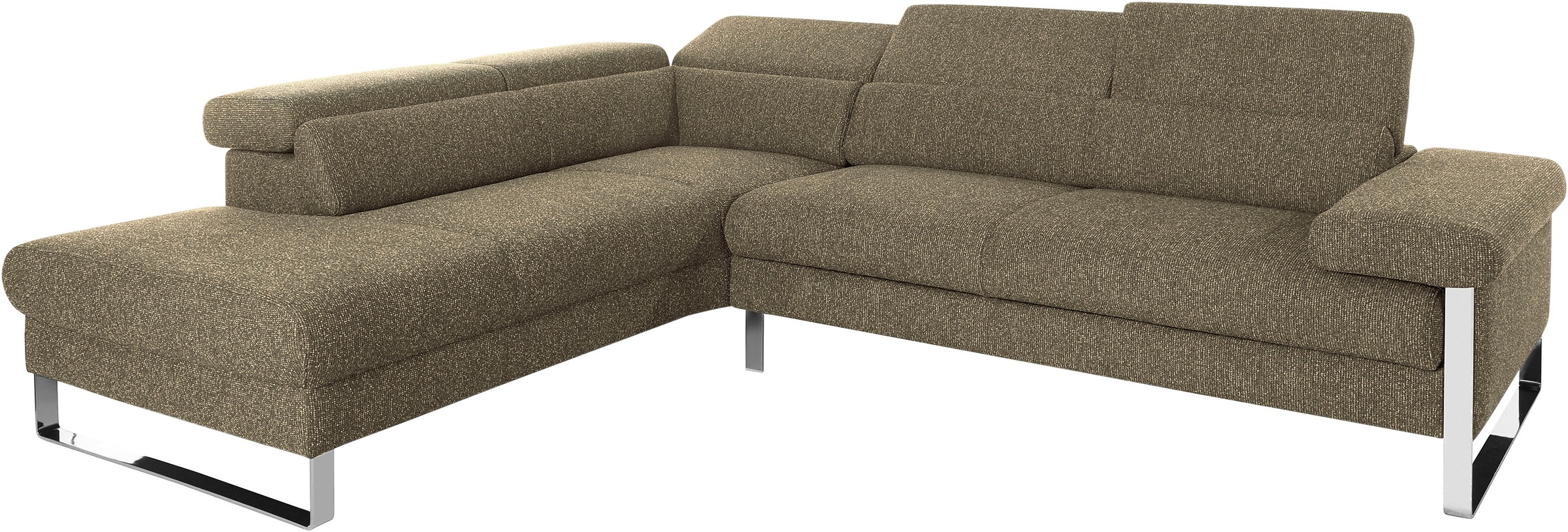 W.SCHILLIG Ecksofa »finn, toller Sitzkomfort, L-Form, hochwertige Verarbeitungsdetails«, German Design Award 2016, Fußgestell Chrom glänzend, Breite 281 cm