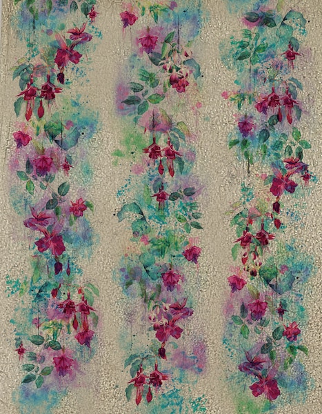 Marburg Vliestapete Blumen Crushed-Optik Modern 270 cm x 210 cm Gold günstig online kaufen