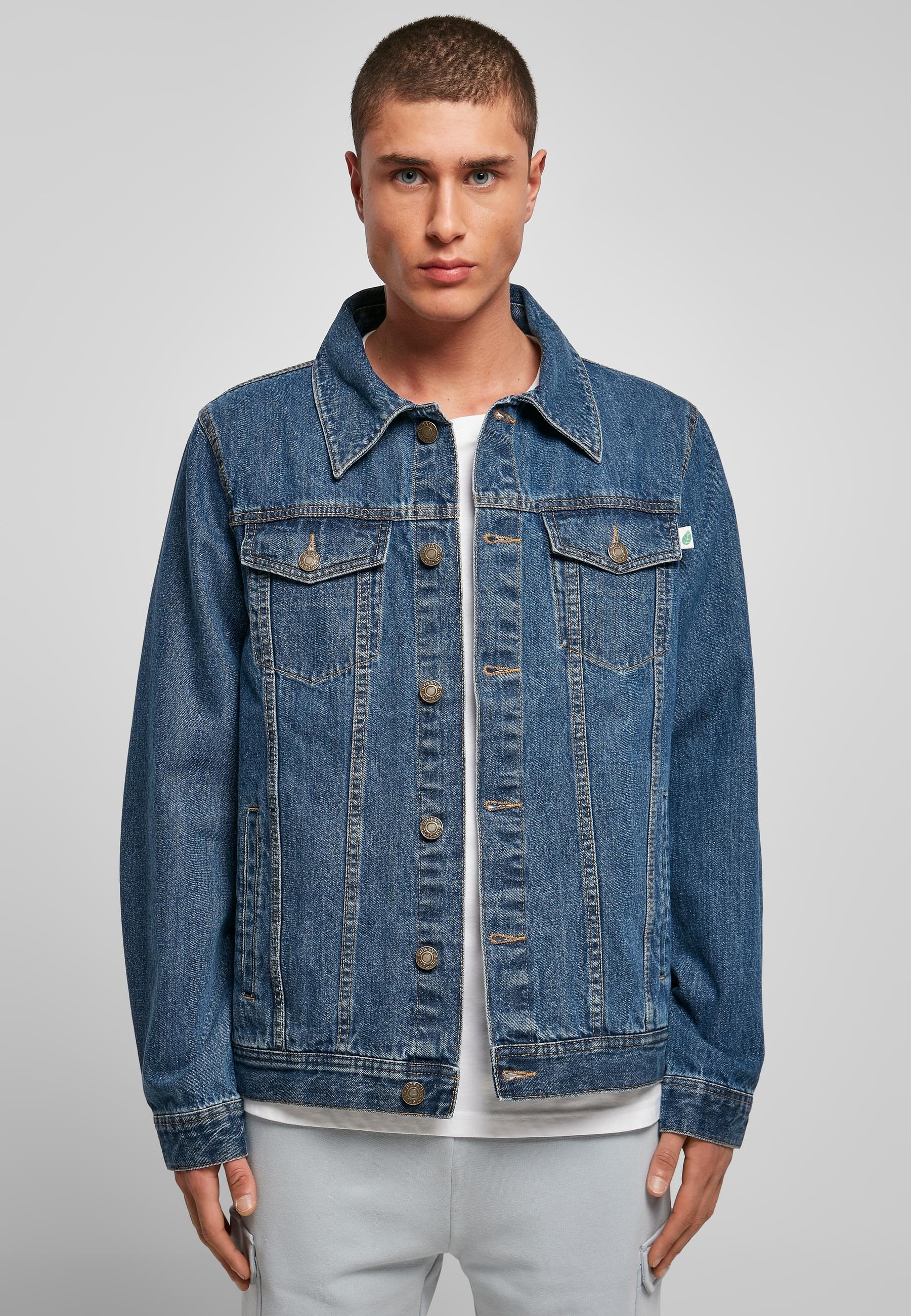 URBAN CLASSICS Jeansjacke »Urban Classics Herren Organic Basic Denim Jacket« 1 Stk. tlg. ohne Kapuze