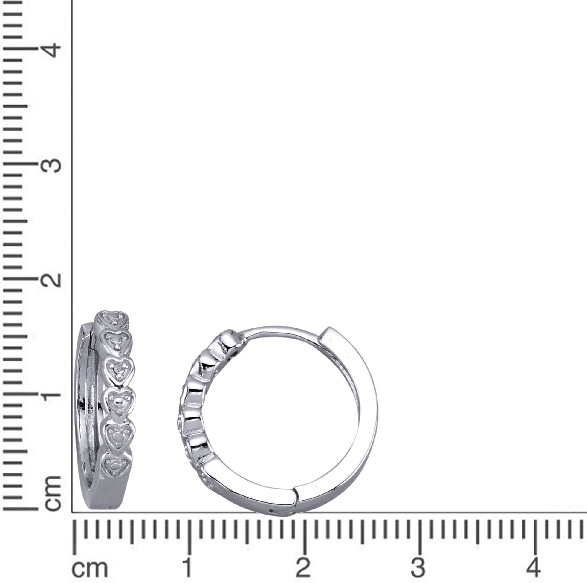 Firetti Paar Creolen »Schmuck Geschenk Silber 925 Ohrschmuck Ohrringe Herzen«, mit Diamant