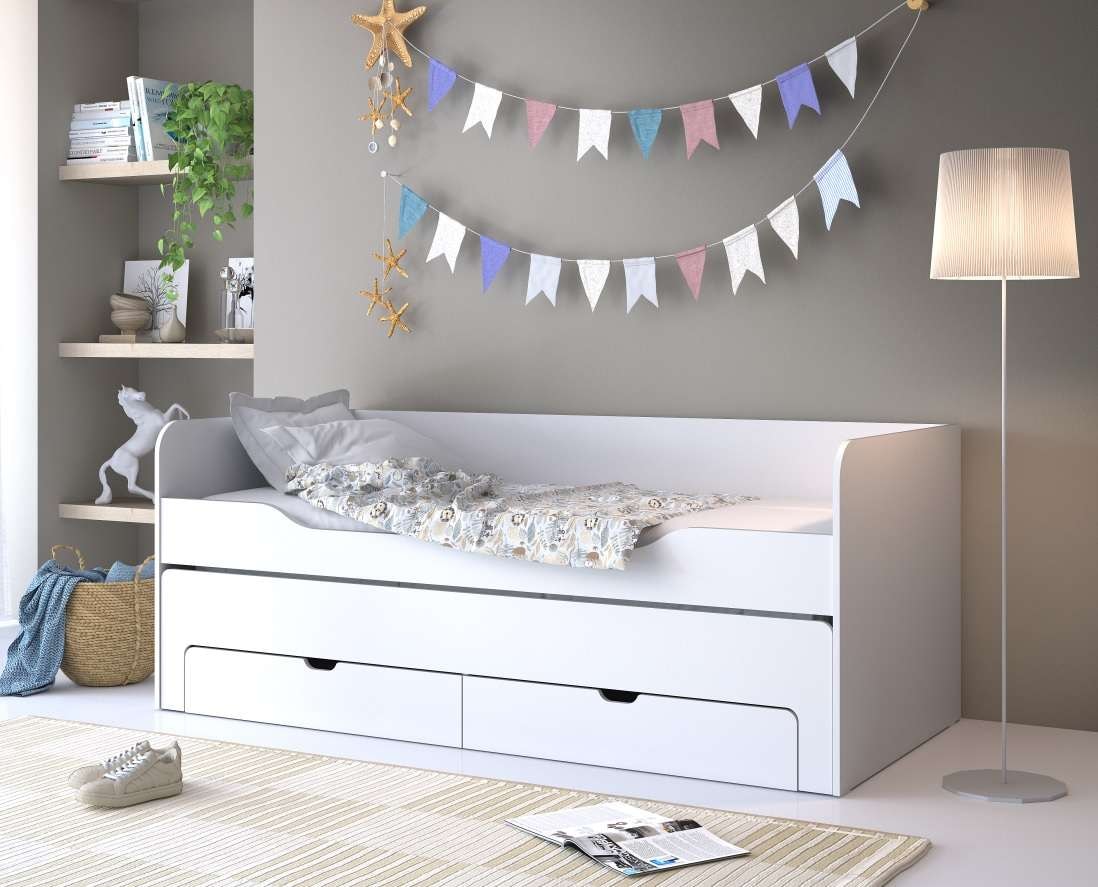 INOSIGN Jugendbett »Bett Tulsa mit zusätzlicher ausziehbarer Schlaffläche und Schubladen«, Jugendbett BxTxH 197,5x96x79 cm