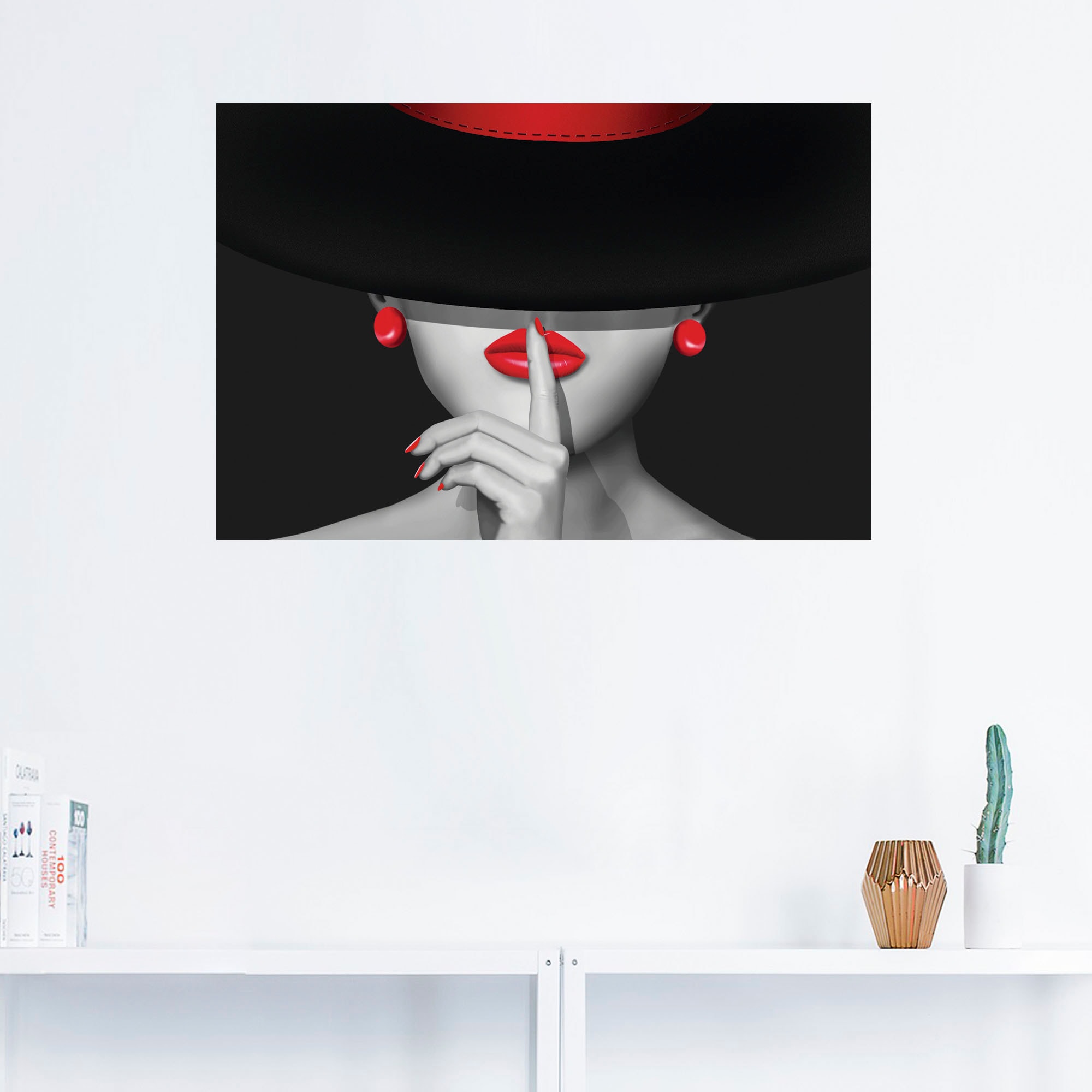 Artland Wandbild »Sei still«, Frau, (1 St.), als Alubild, Outdoorbild, Leinwandbild, Poster, Wandaufkleber