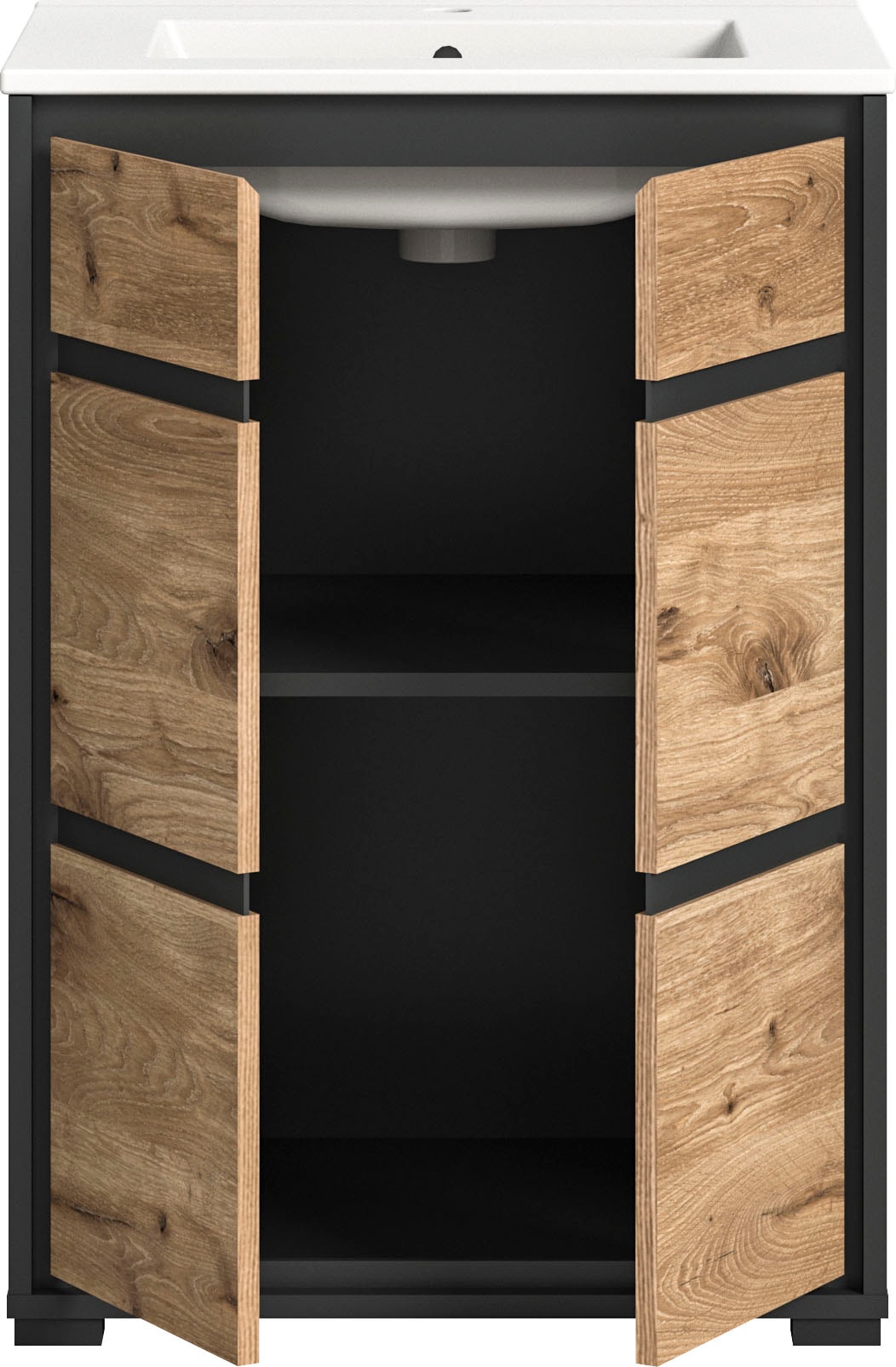 welltime Waschtisch »Jaru« Badmöbel inkl. Waschbecken, 60 cm breit