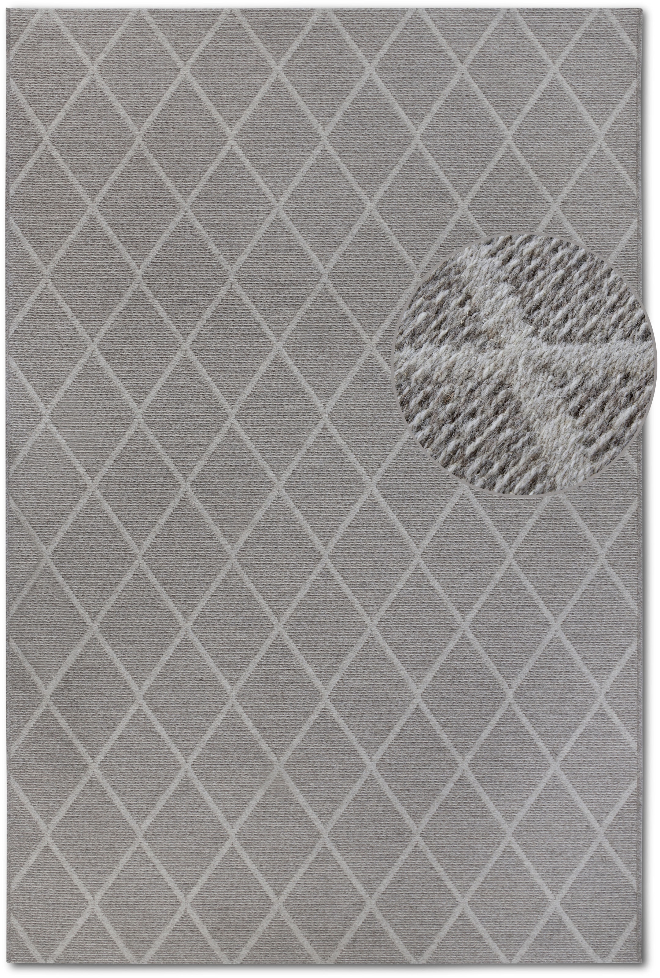 Villeroy & Boch Wollteppich »Maria«, rechteckig, 5 mm Höhe, Schurwolle, Wolle, Natur, Wohnzimmer, Schlafzimmer, Boho, Skandi