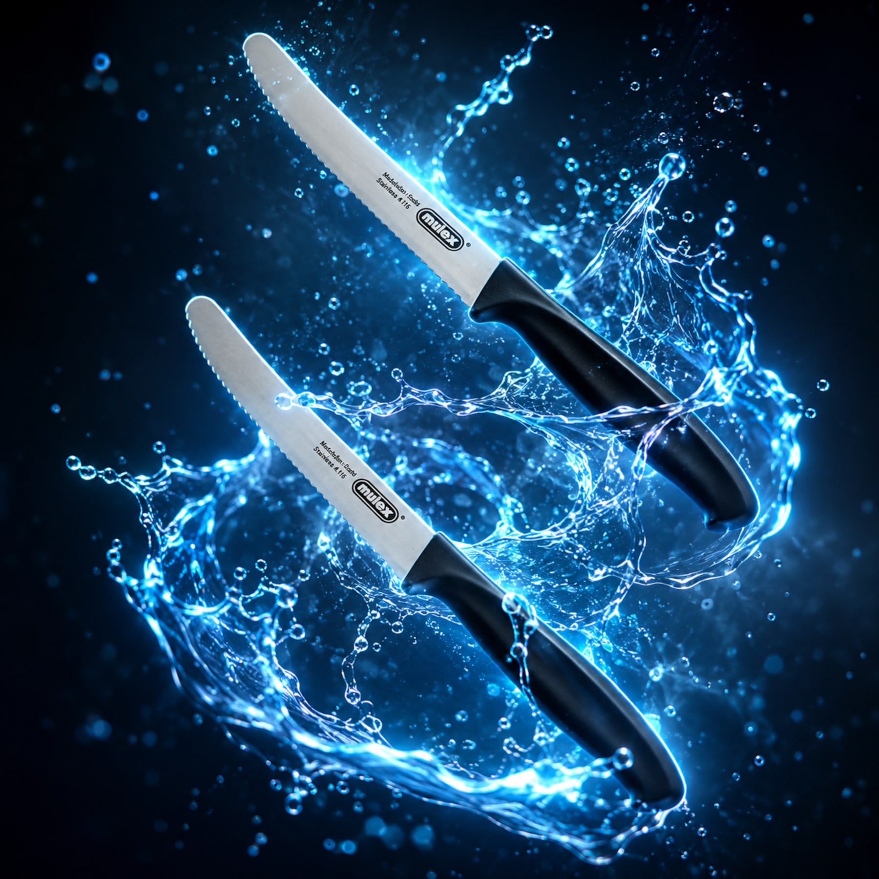 Mulex Messer-Set extra scharferWellenschliff und ergonomischer Griff