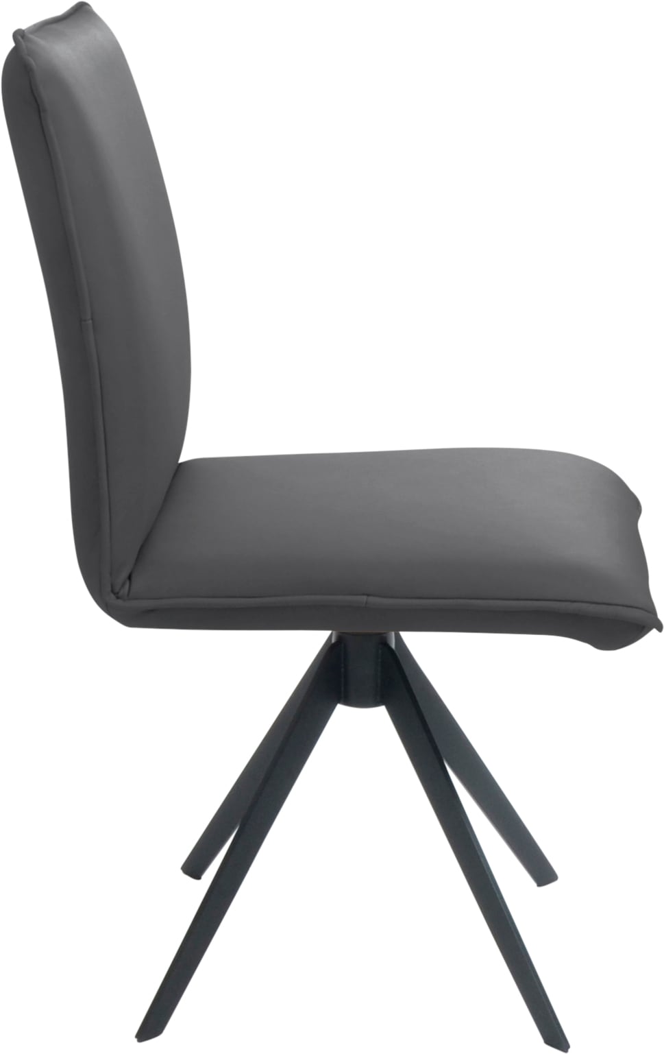 K+W Komfort & Wohnen Drehstuhl, Leder, Blitzdrehkreuz und Rückholfunktion, dekorativer 12mm Biese