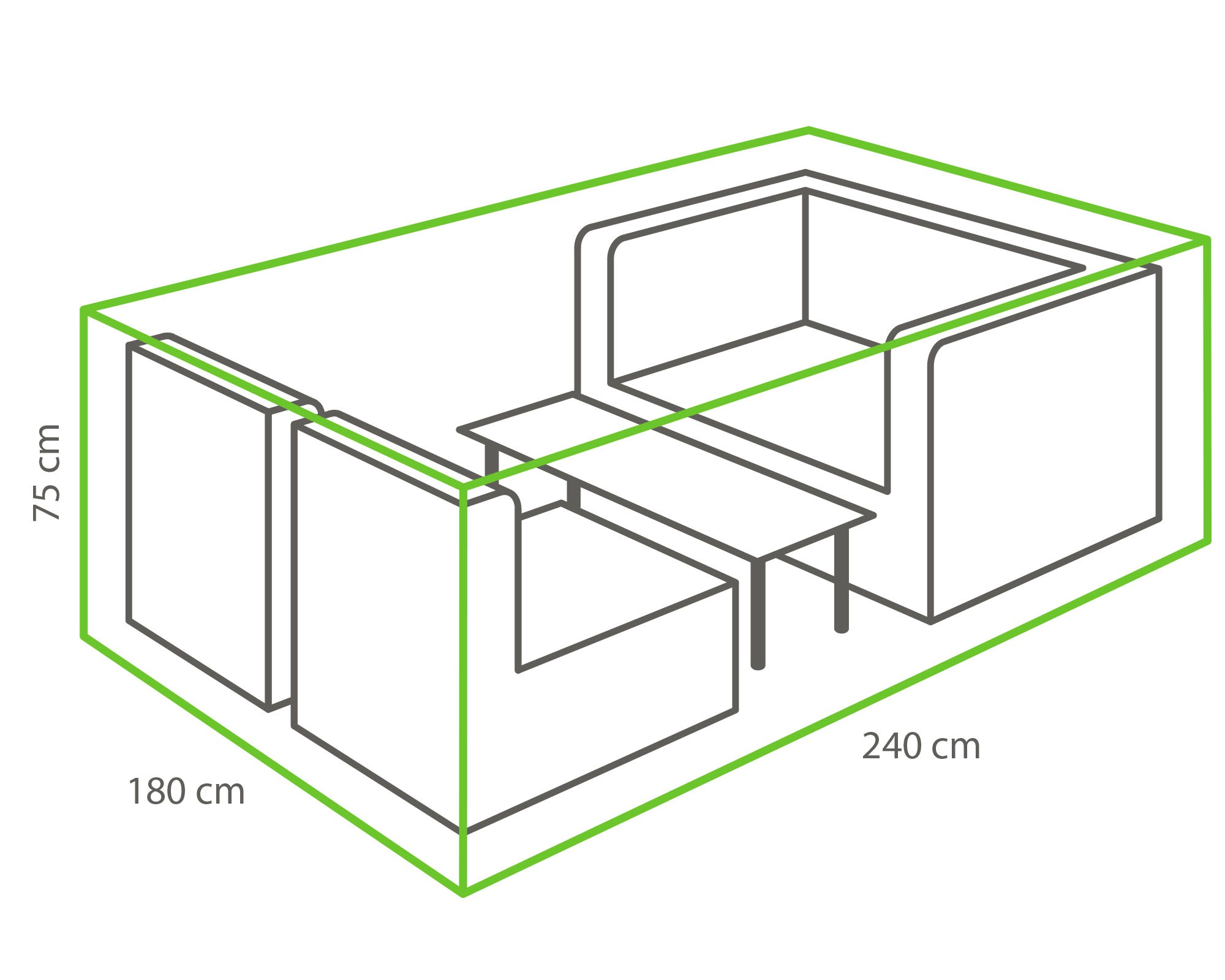 winza outdoor covers Gartenmöbel-Schutzhülle, geeignet für Loungeset, 240x180x75 cm