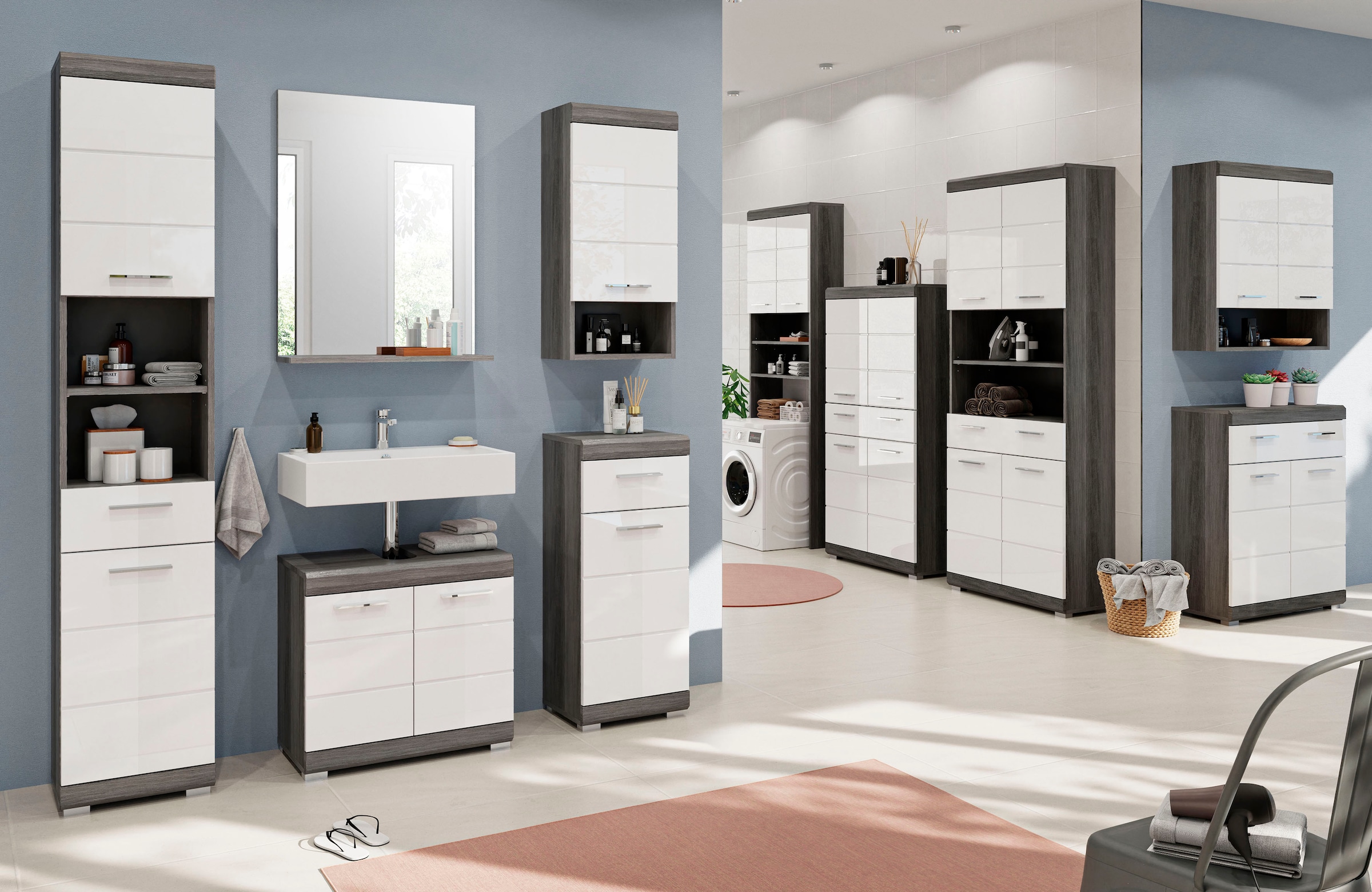 INOSIGN Unterschrank »Siena, Breite 74cm, 2 Tür, 1 Schubkasten, 2 Fächer, MDF-Front«, in verschiedenen Farben erhältlich, Badmöbel, Badschrank, Kommode, Bad