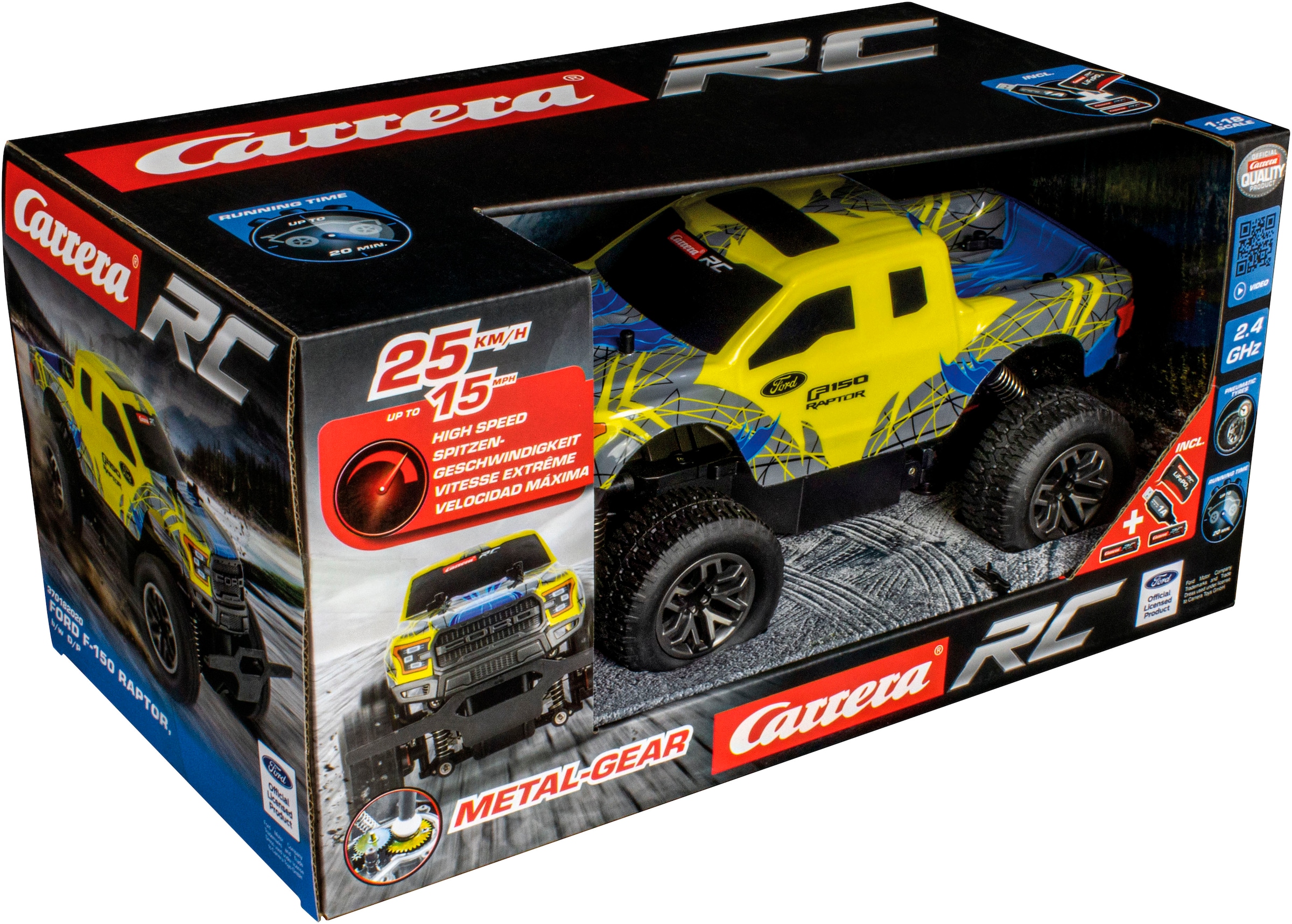 Carrera® RC-Monstertruck »Carrera® RC - Ford F-150 Raptor, y/b D/P 2,4GHz«