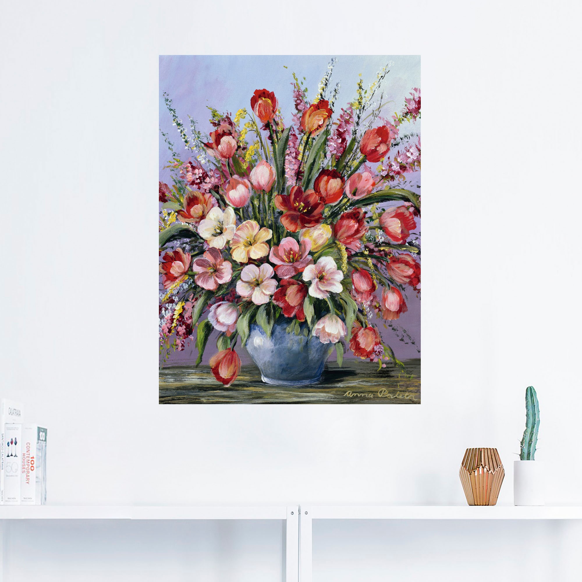 Artland Wandbild »Bunter Tisch III«, Blumen, (1 St.), als Leinwandbild, Wandaufkleber oder Poster in versch. Größen