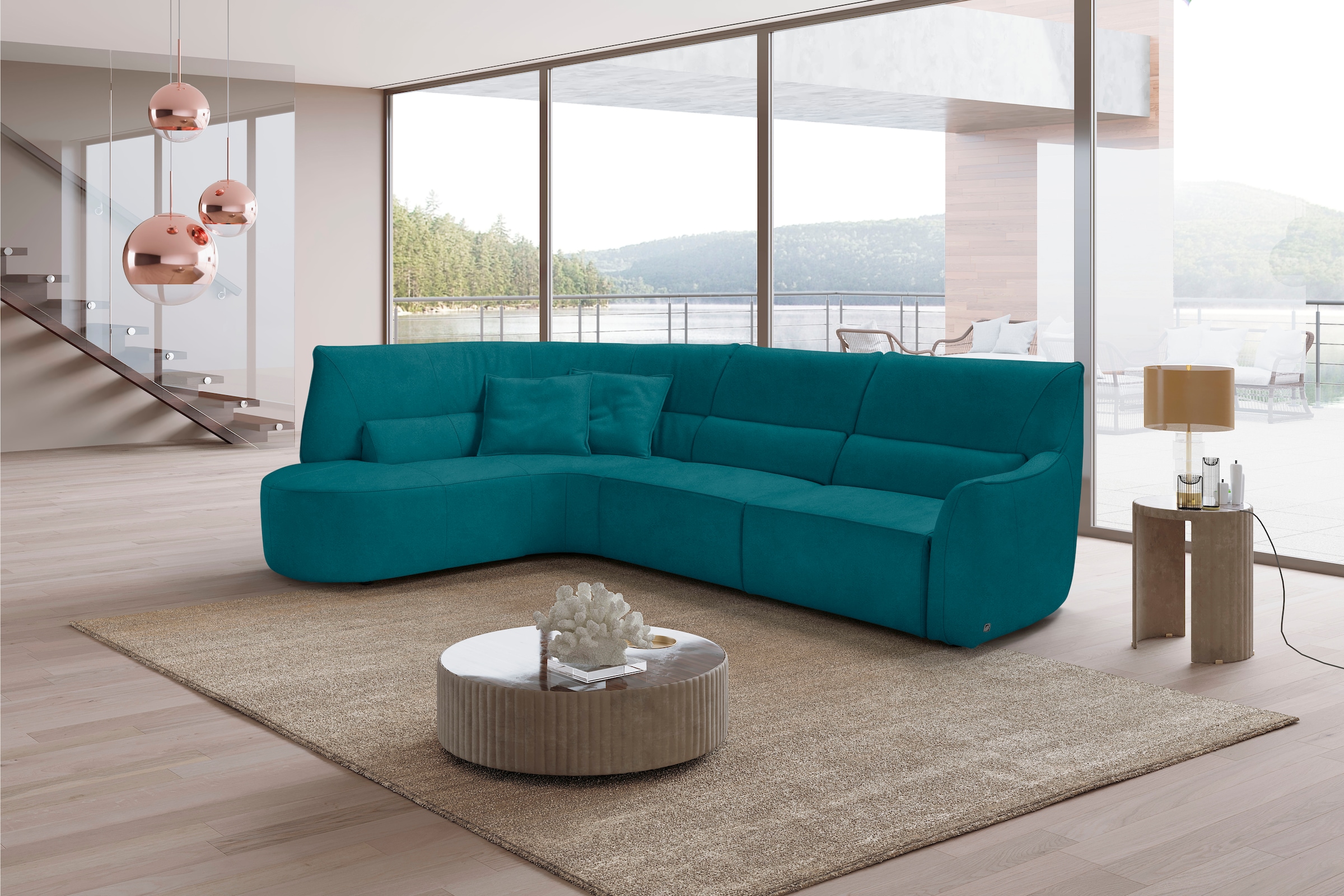 Egoitaliano Ecksofa »Puffy, extravagant & edel, Retro Designsofa, hoher Sit günstig online kaufen