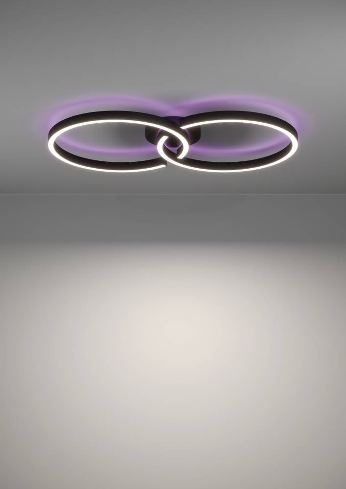 EGLO Deckenleuchte »AMANDOLO« LED-Modul 1 Stk. RGB | warmweiß - kaltweiß dimmbare Deckenlampe, Fernbedienung, Metall, RGB Backlight