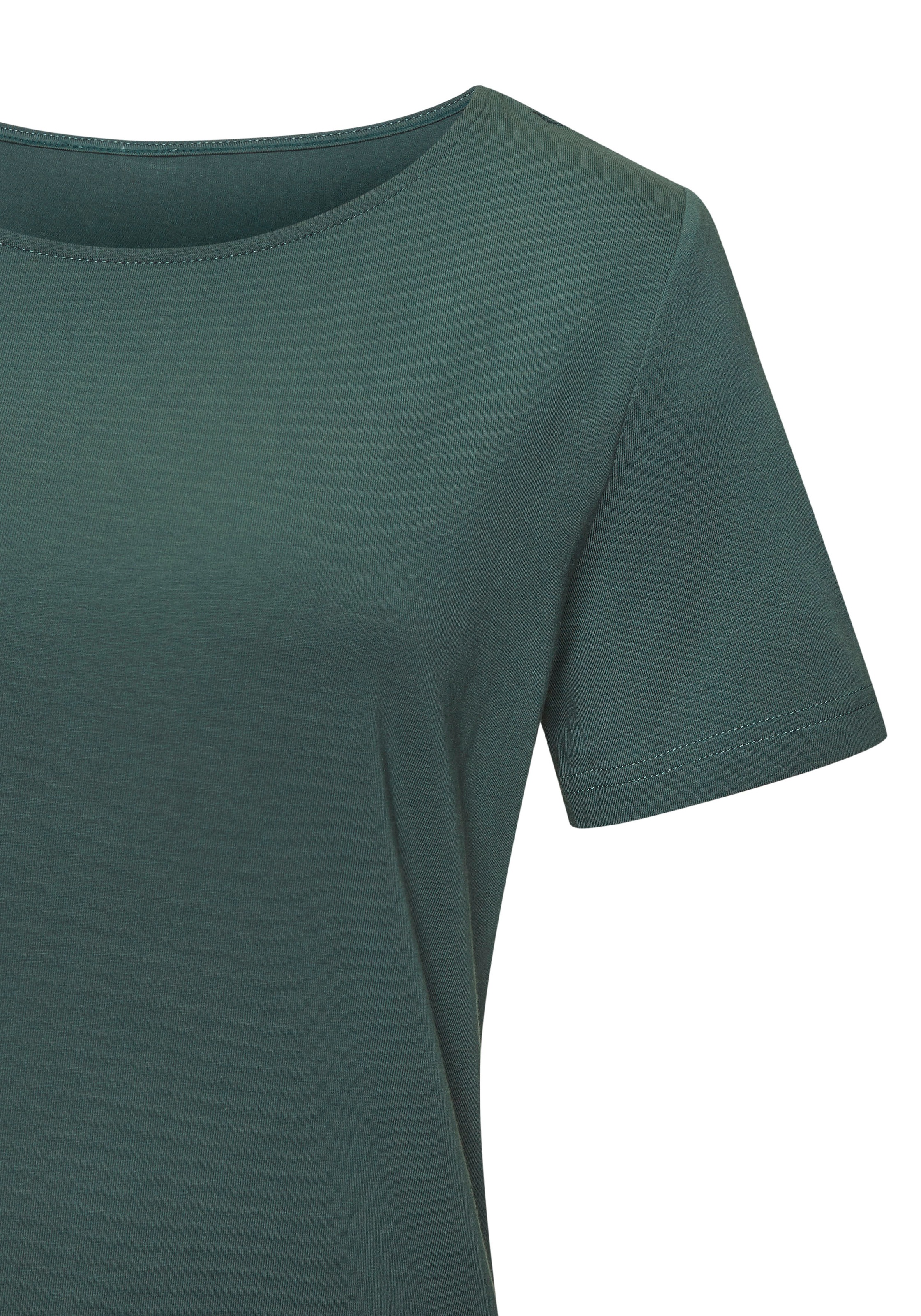 LASCANA T-Shirt »mit Rundhals-Ausschnitt«, (2er-Pack), aus elastischer Baumwoll-Modal-Qualität