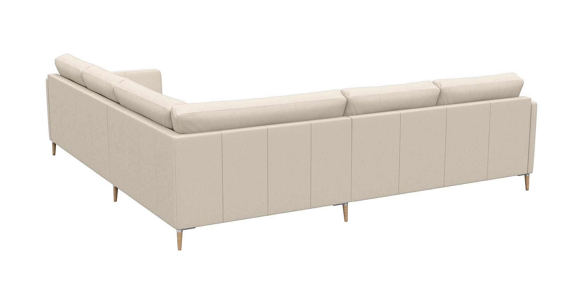 FLEXLUX Ecksofa »Fiore, gleichschenklig, bequem durch hochwertigem Sitzaufbau«, schmale Armlehnen, Kaltschaum, Füße Alu+ Eiche