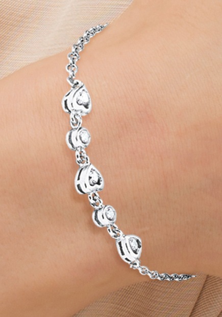 2. Bild von Amor Silberarmband »Herzen, 9526710«, mit Zirkonia (synth.)