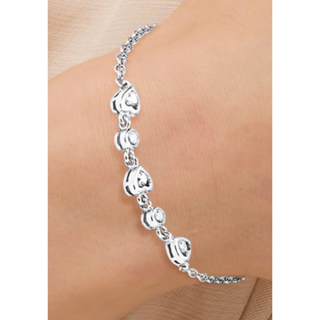 Amor Silberarmband »Herzen, 9526710«, mit Zirkonia (synth.)