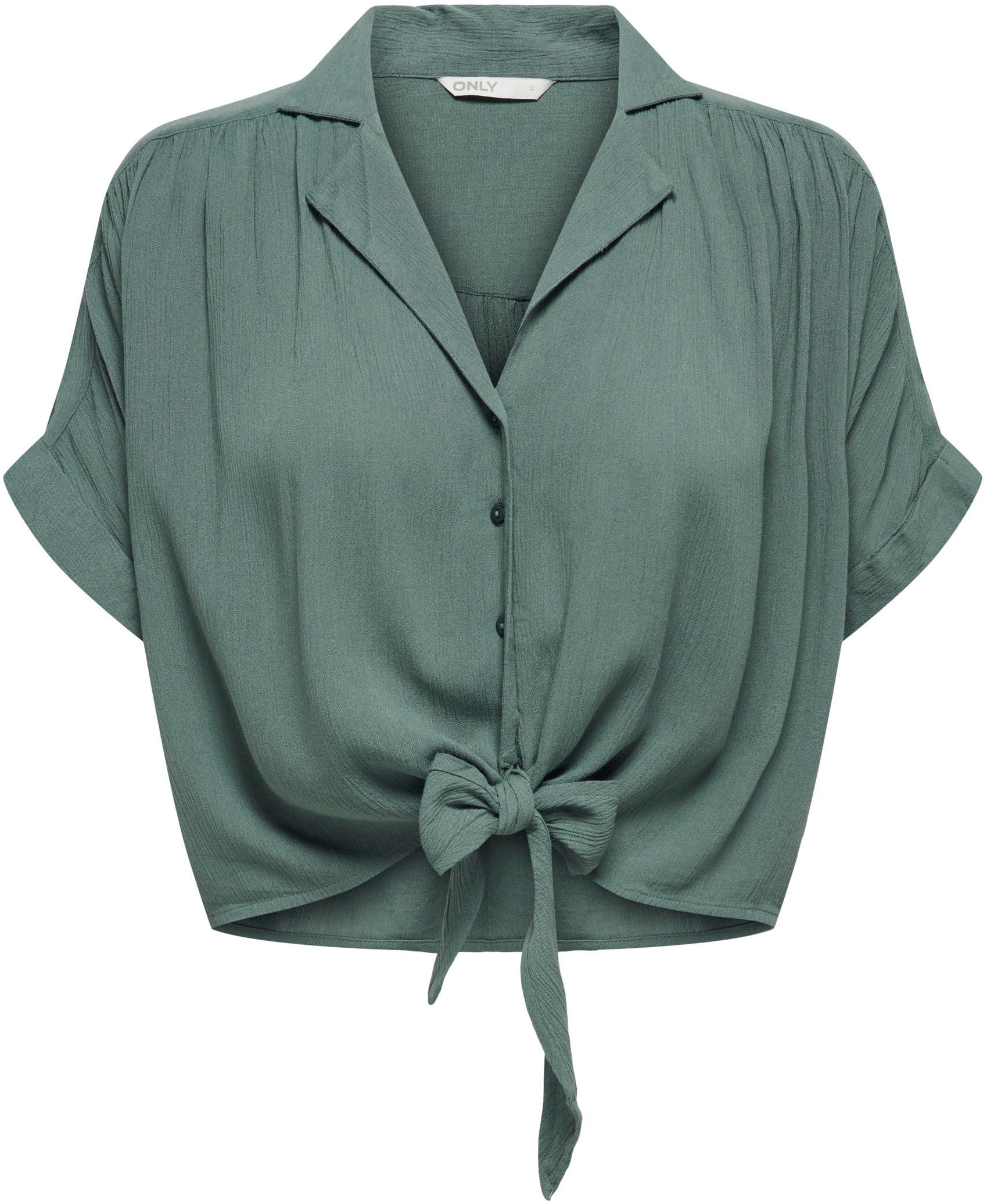 ONLY Kurzarmbluse »ONLPAULA LIFE S/S TIE SHIRT WVN NOOS« Viskose, regular fit