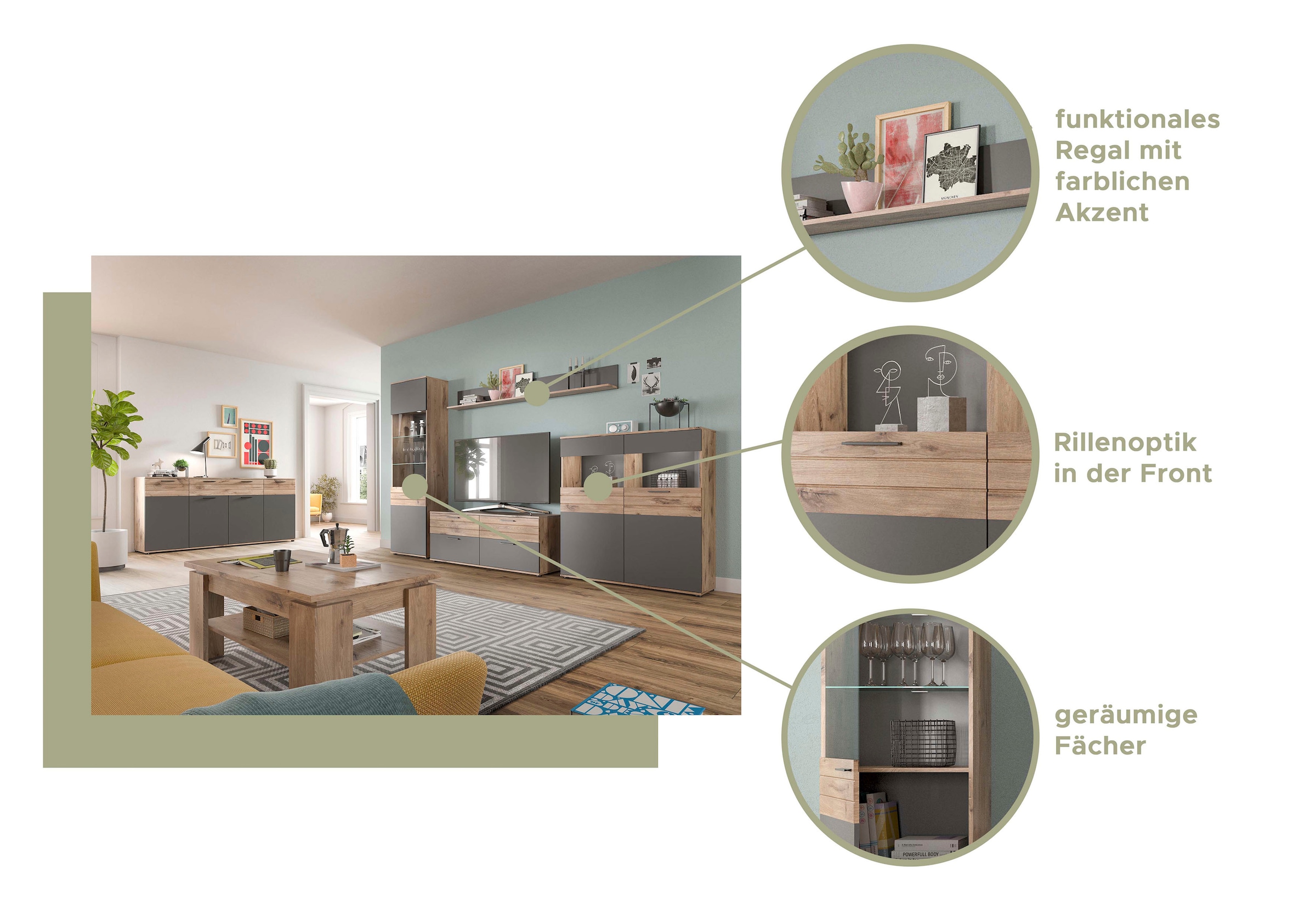 Home affaire Sideboard »Riga« Breoite 200 cm