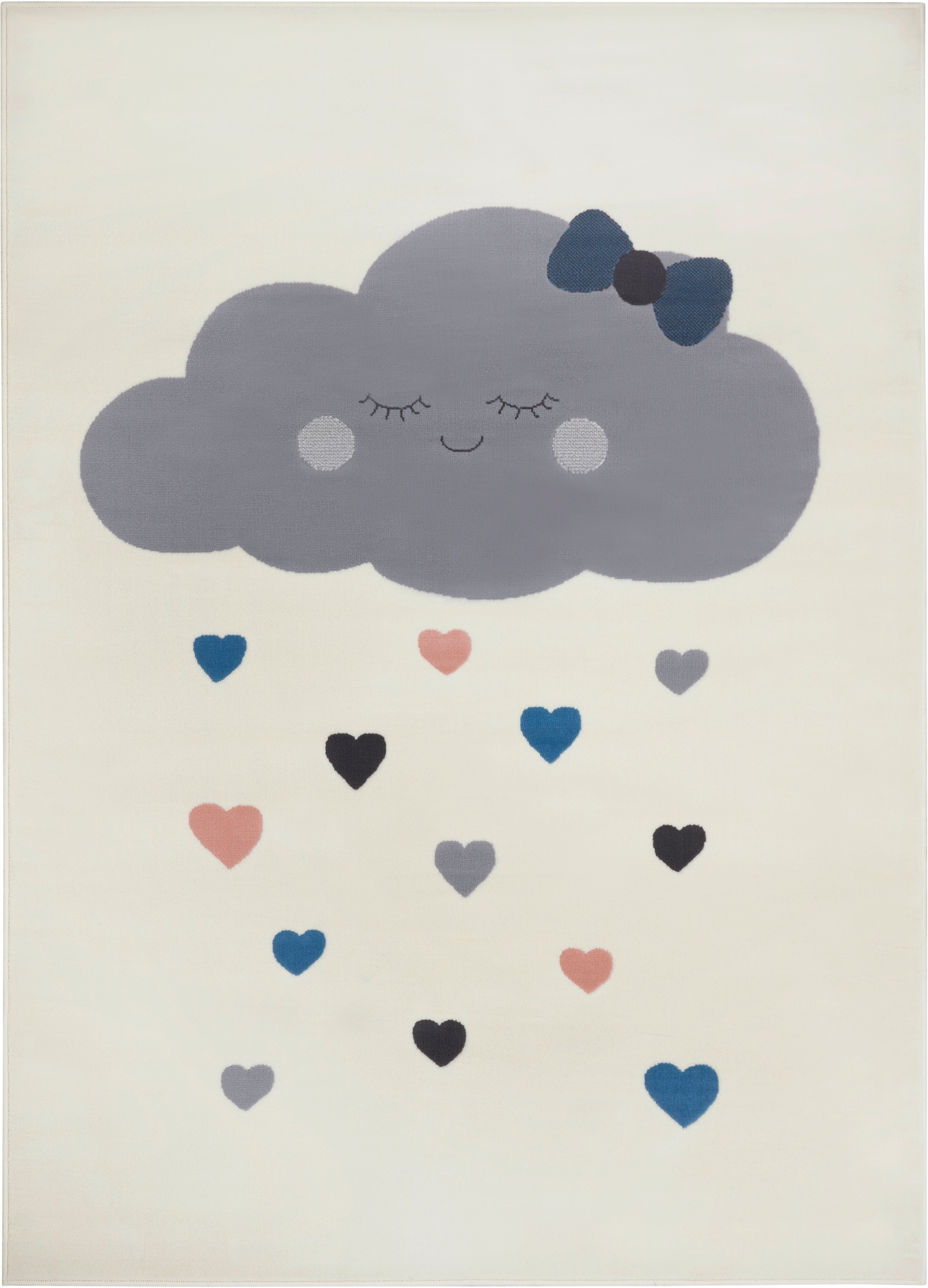 HANSE Home Kinderteppich »Lovely Sky«, rechteckig, 9 mm Höhe, Wolke, Himmel, Kurzflor, Strapazierfähig, Pflegeleicht, Herzen
