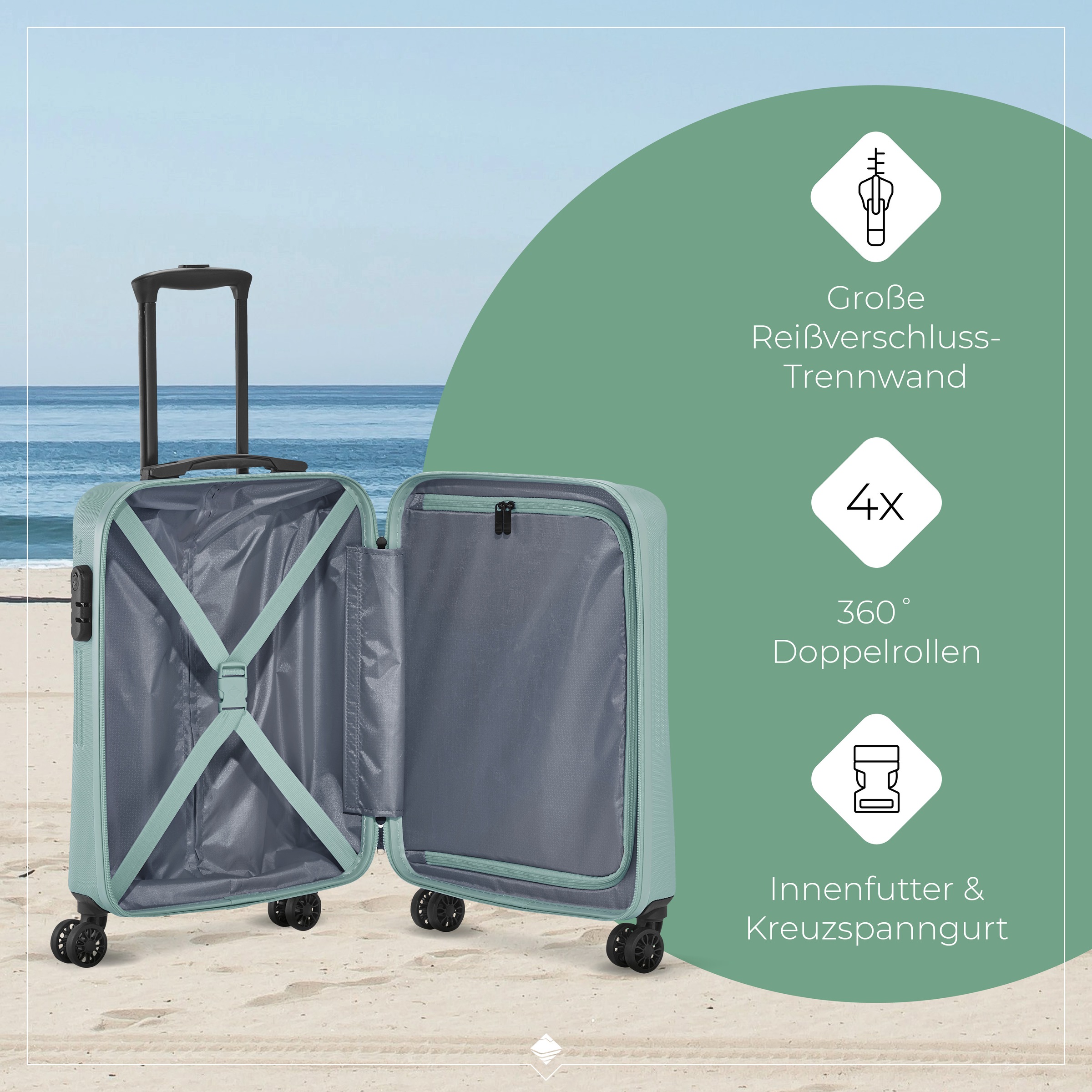 travelite Hartschalen-Trolley »BALI, in verschiedenen Größen und Farben«, 4 Rollen, Hartschallenkoffer Reisegepäck Reisekoffer TSA Schloss
