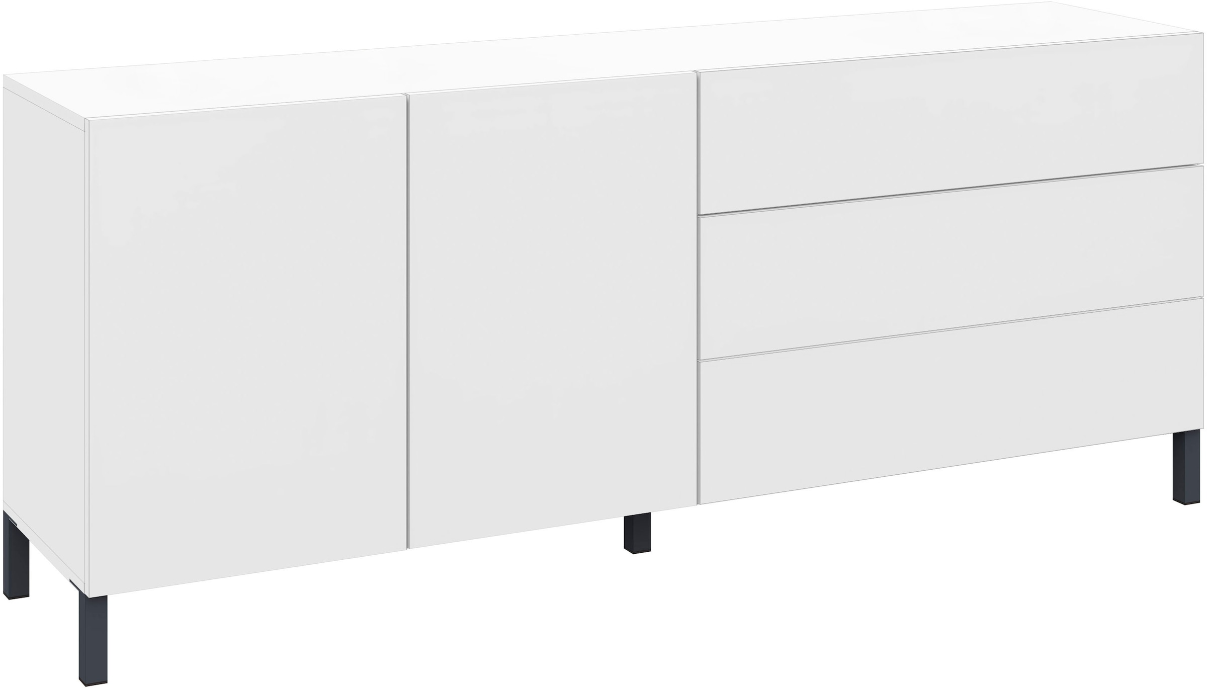 borchardt Möbel Sideboard, Metallfüße, grifflose Optik
